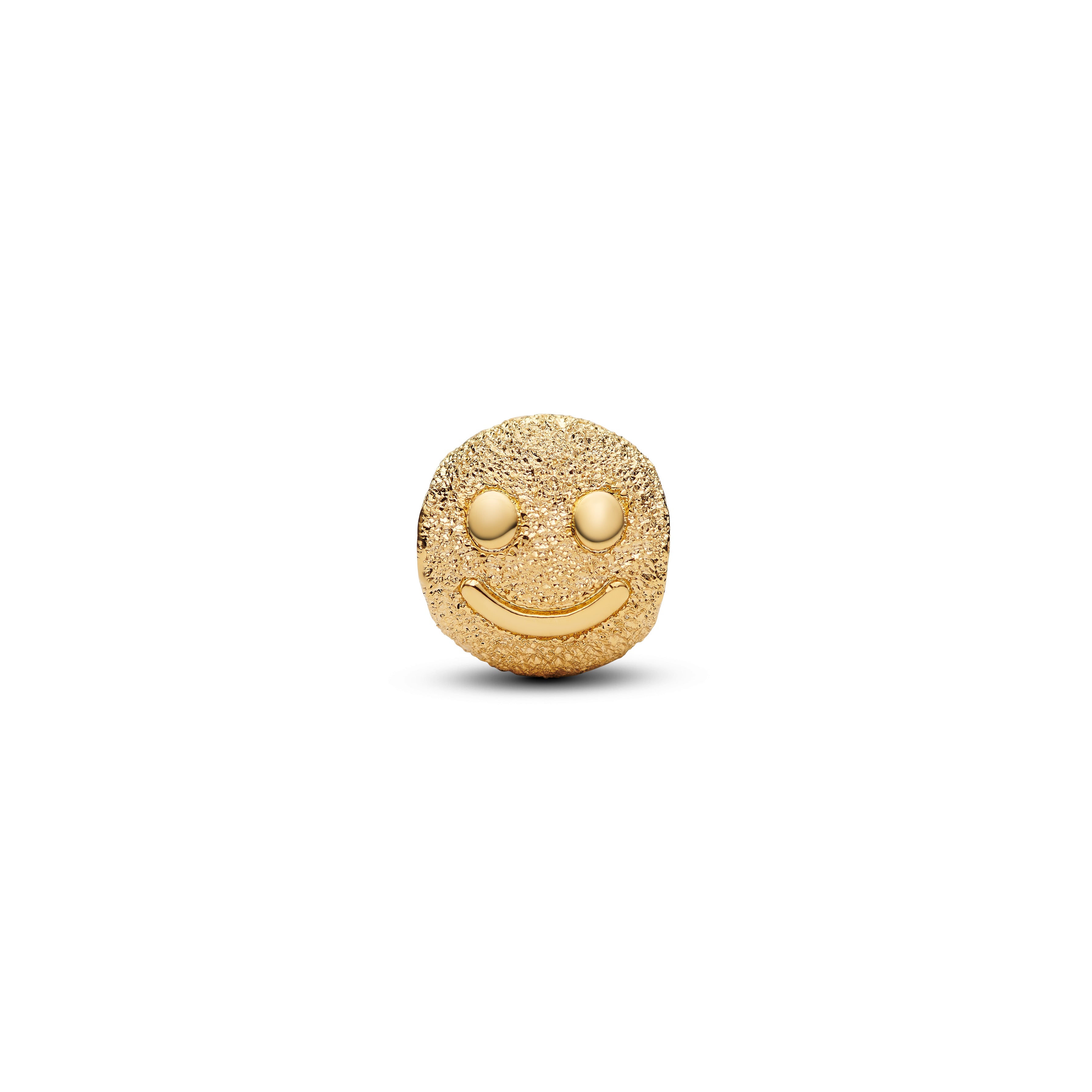 Textured Happy Face 14K Gold-Plated Mini Charm