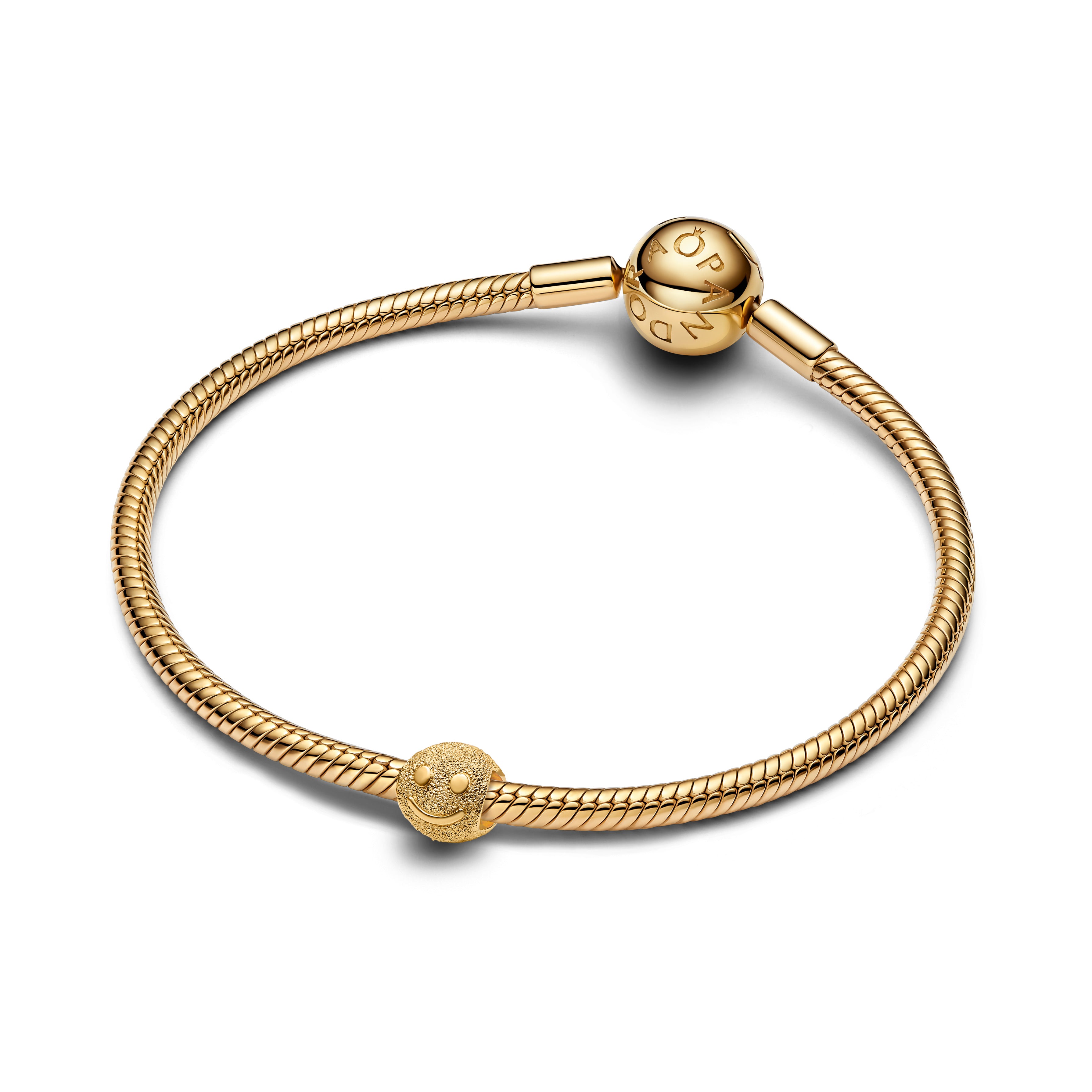 Textured Happy Face 14K Gold-Plated Mini Charm