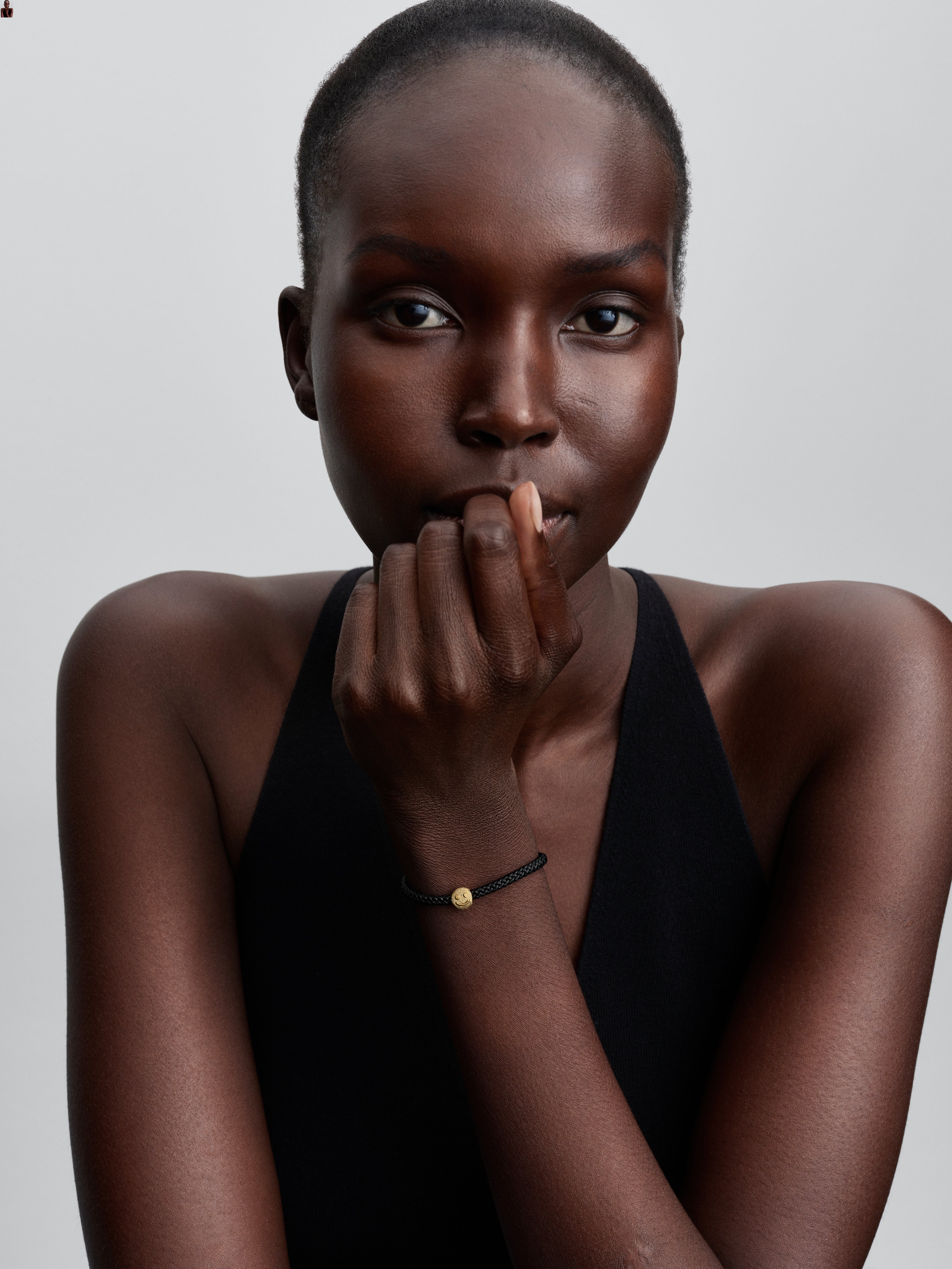 Textured Happy Face 14K Gold-Plated Mini Charm