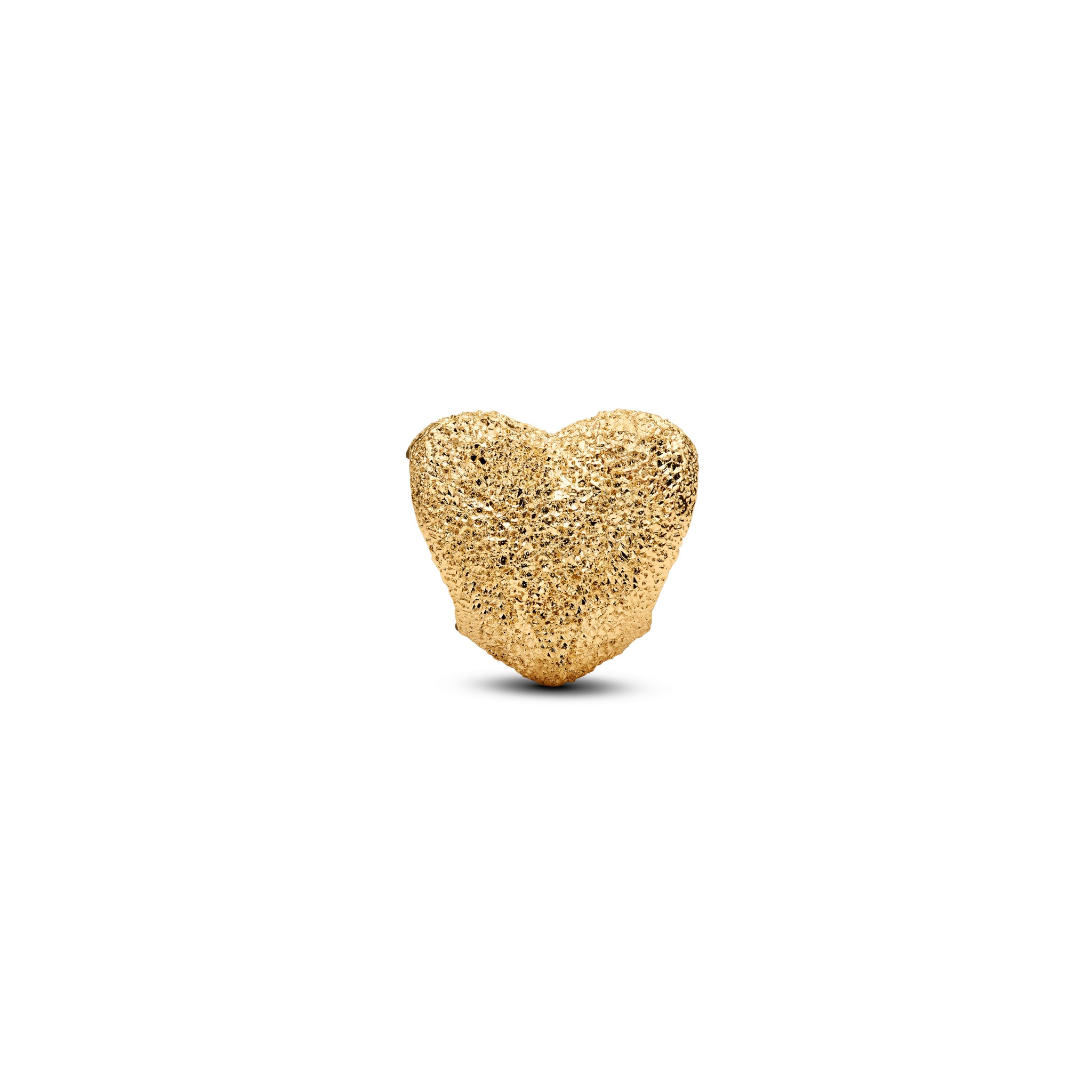 Textured Heart 14K Gold-Plated Mini Charm