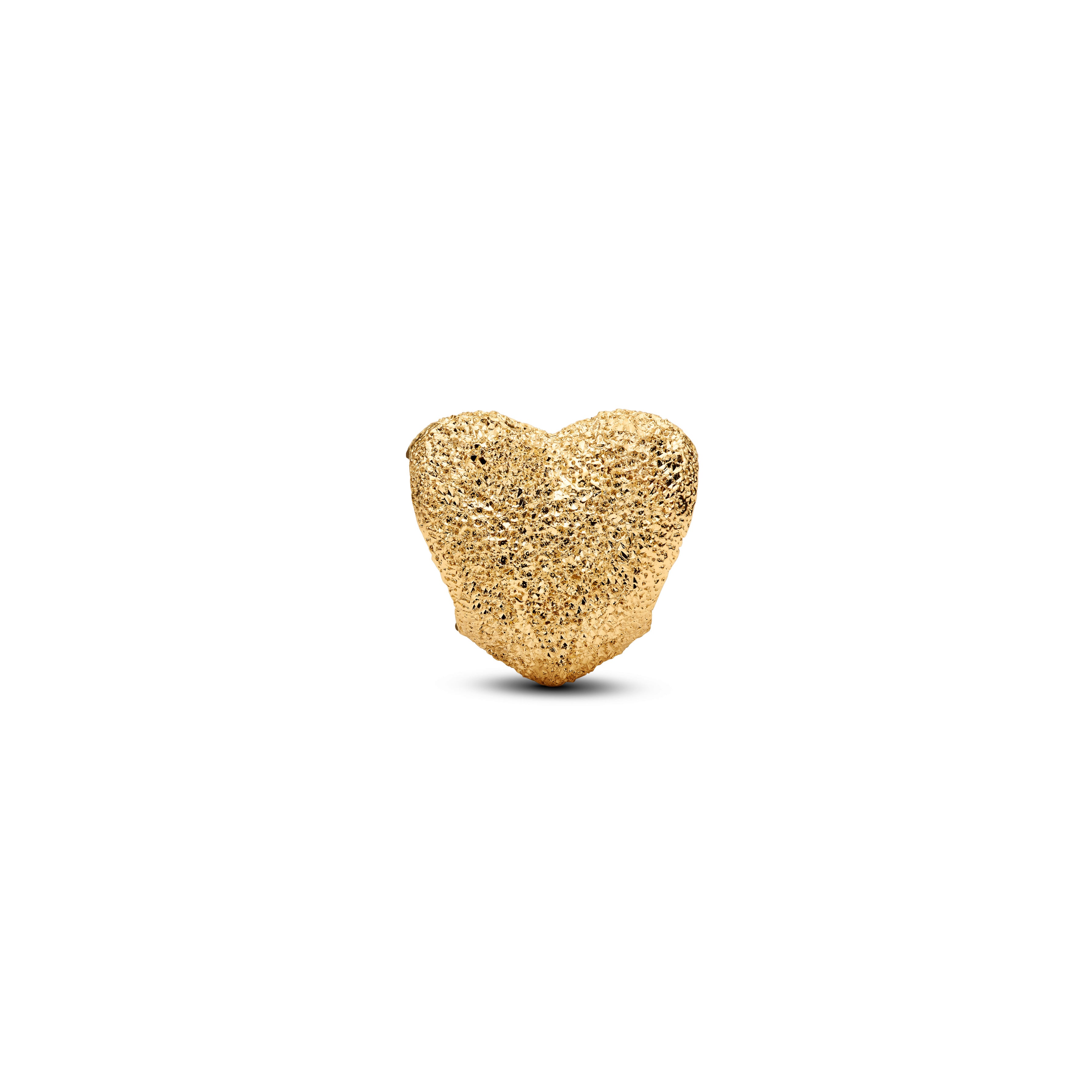 Textured Heart 14K Gold-Plated Mini Charm