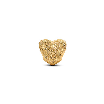 Textured Heart 14K Gold-Plated Mini Charm