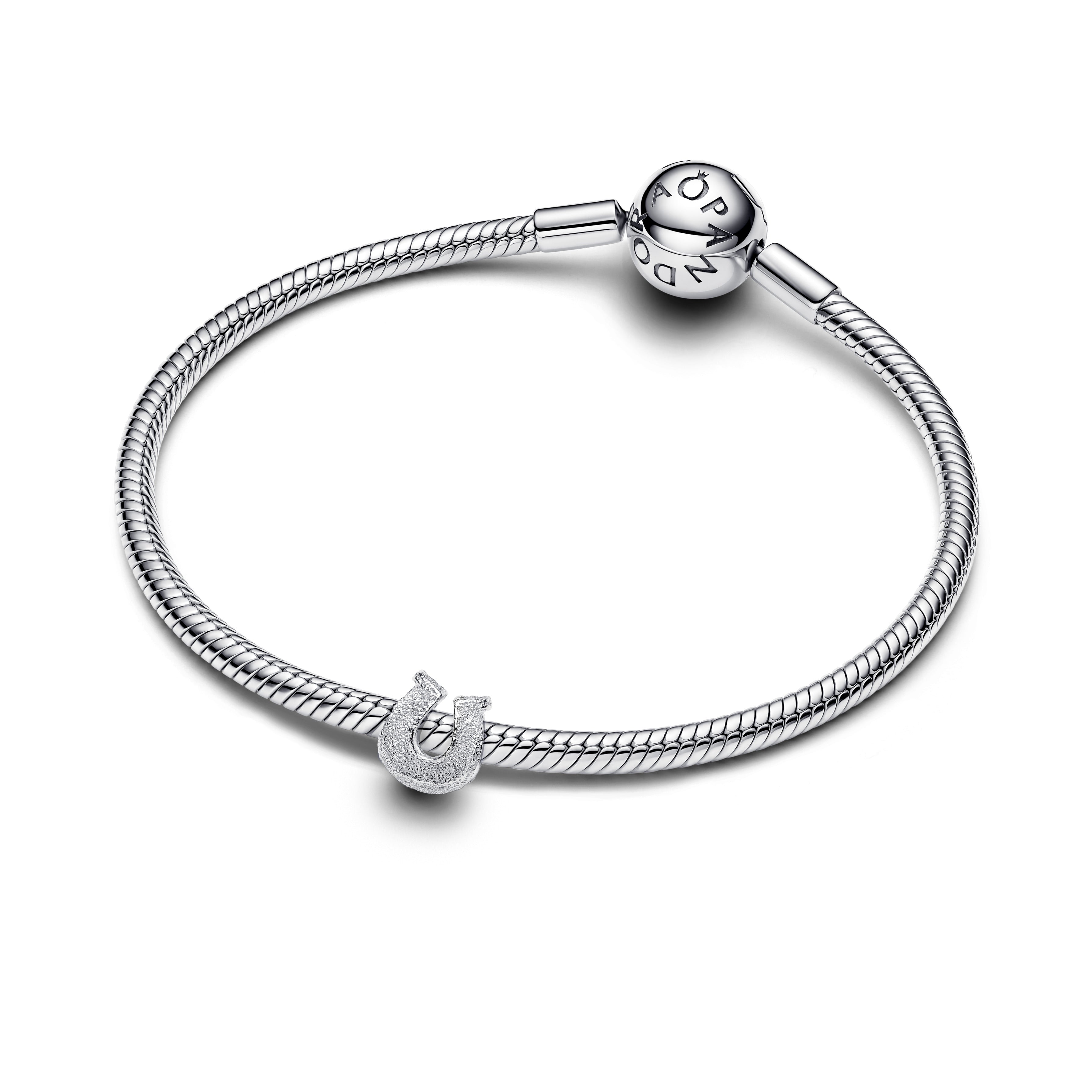 Textured Horseshoe Sterling Silver Mini Charm