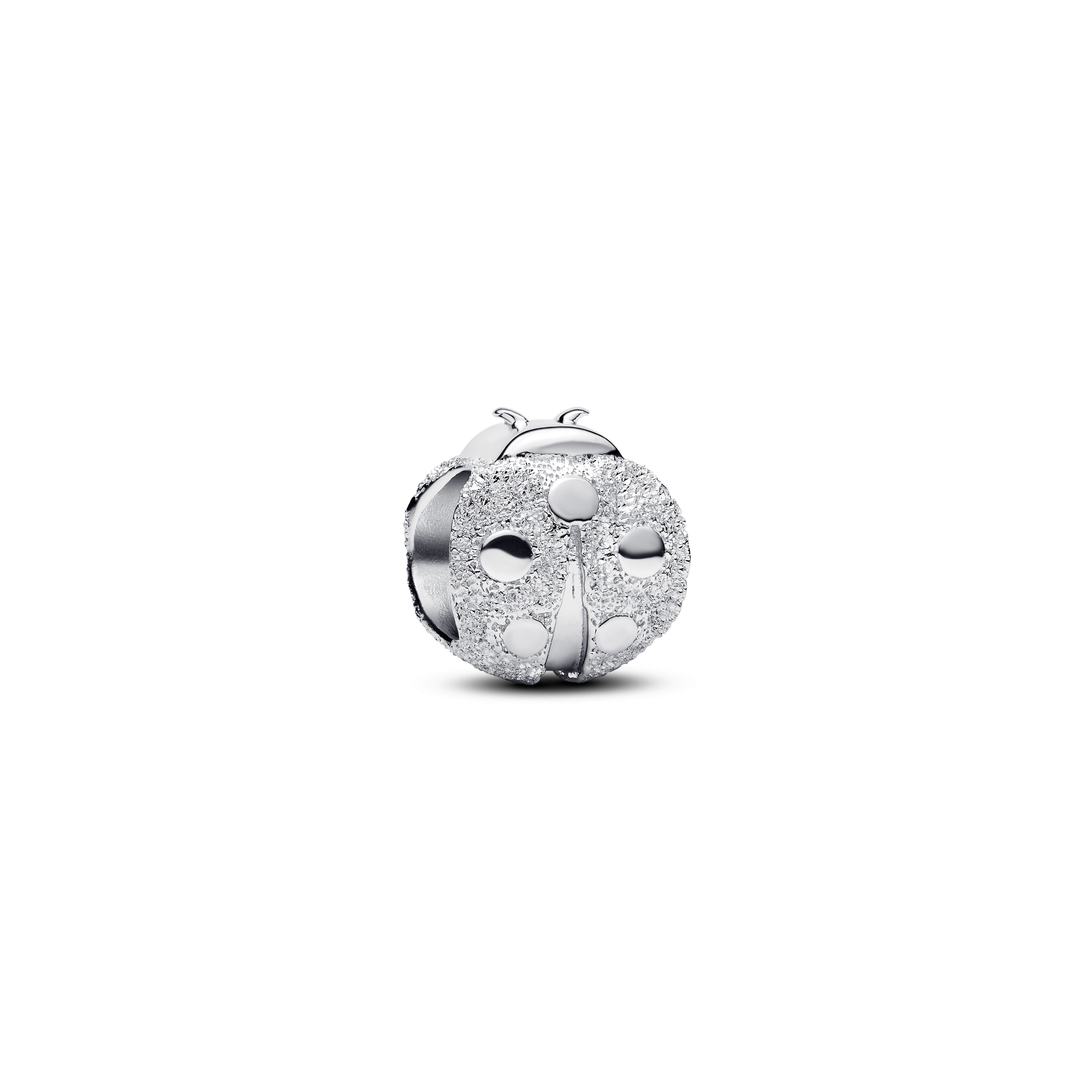 Textured Ladybird Sterling Silver Mini Charm