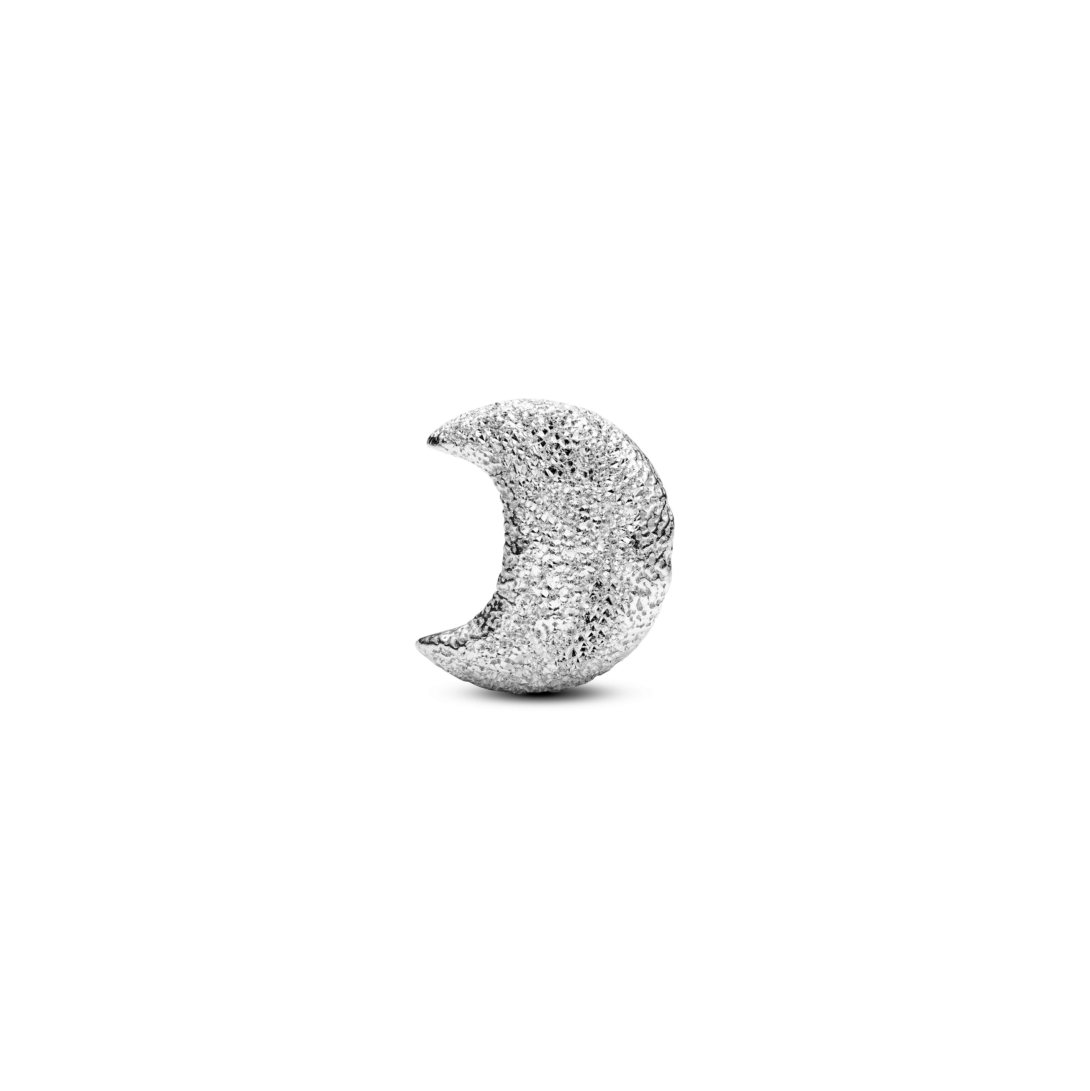 Textured Moon Sterling Silver Mini Charm