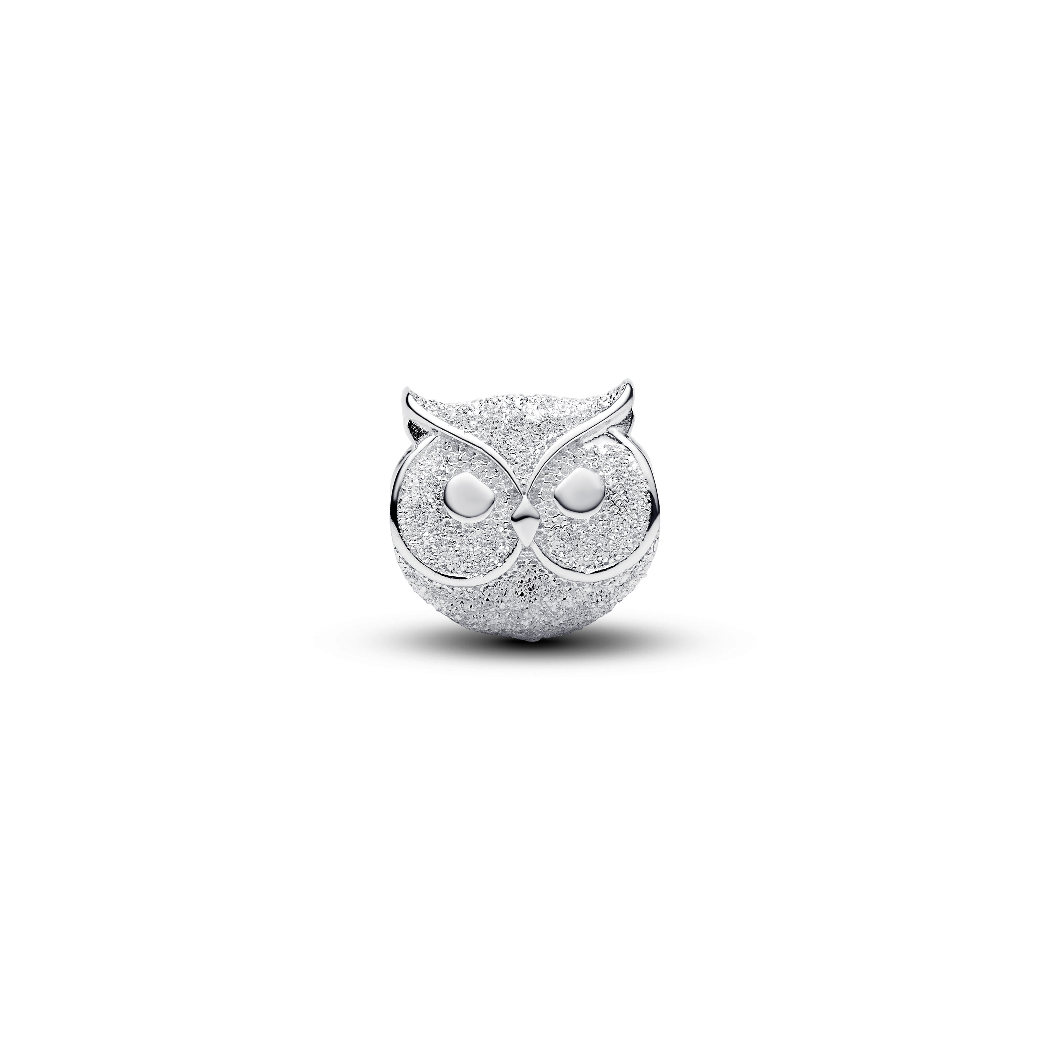 Textured Owl Sterling Silver Mini Charm