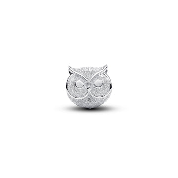 Textured Owl Sterling Silver Mini Charm