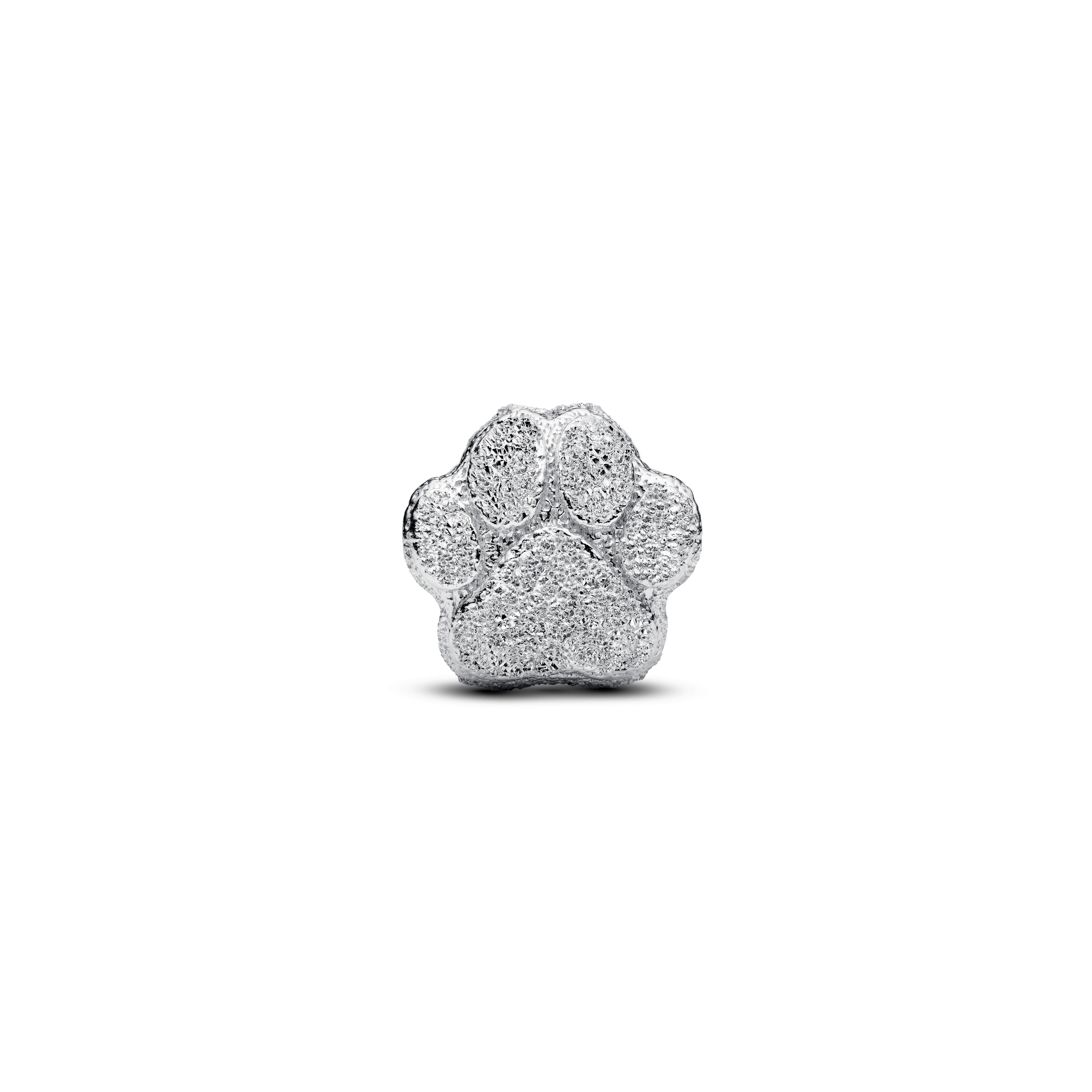 Textured Paw Sterling Silver Mini Charm
