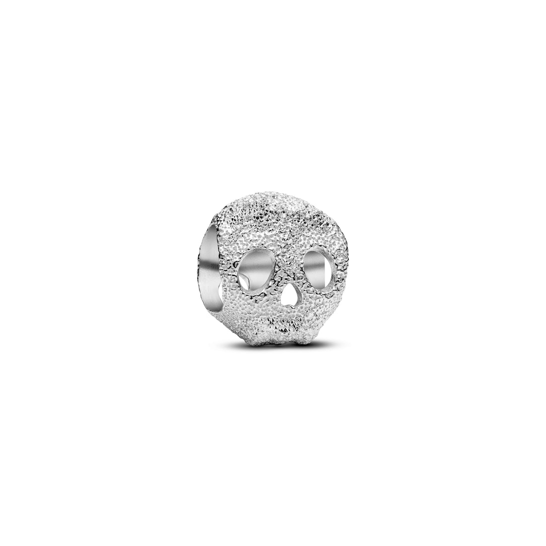 Textured Skull Sterling Silver Mini Charm