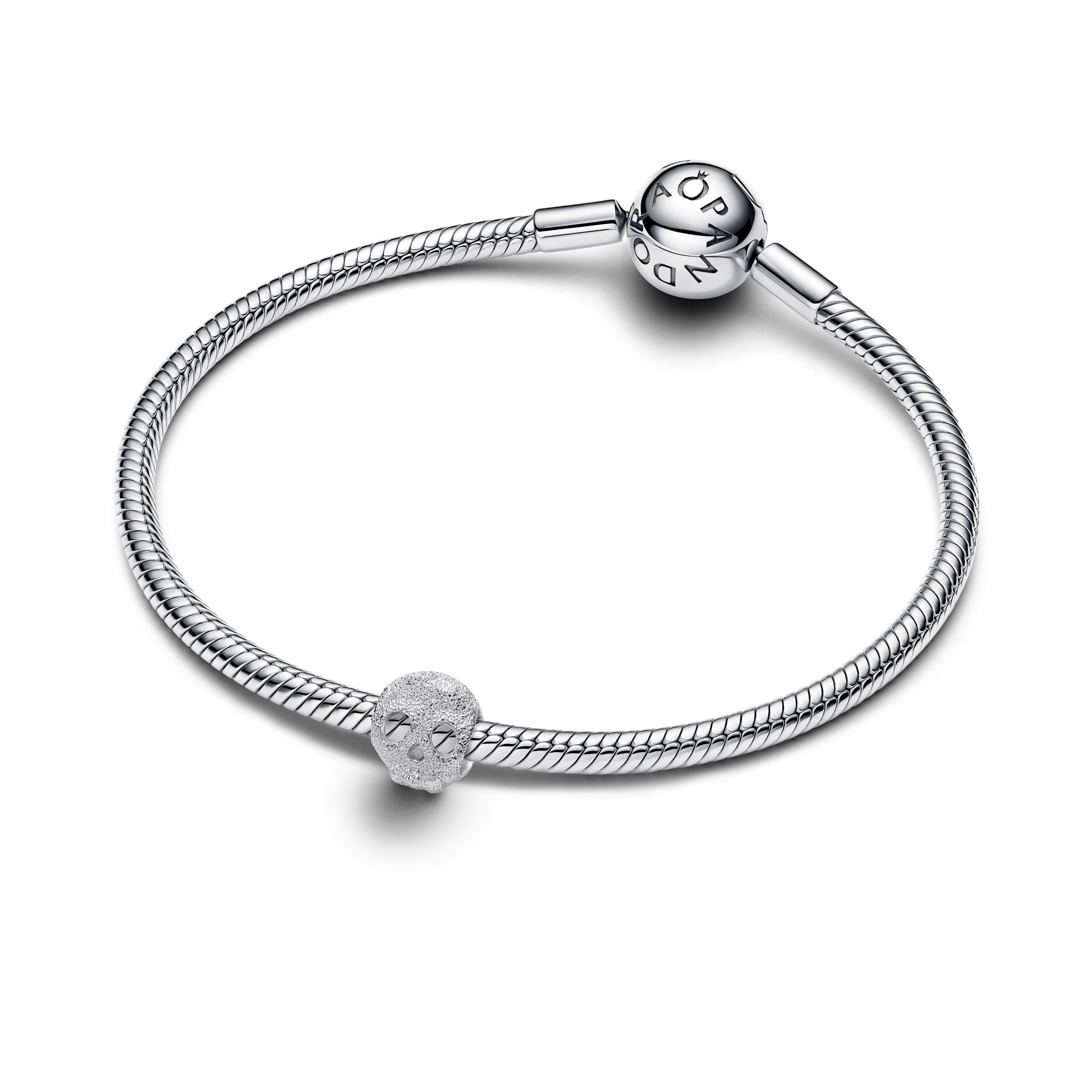 Textured Skull Sterling Silver Mini Charm