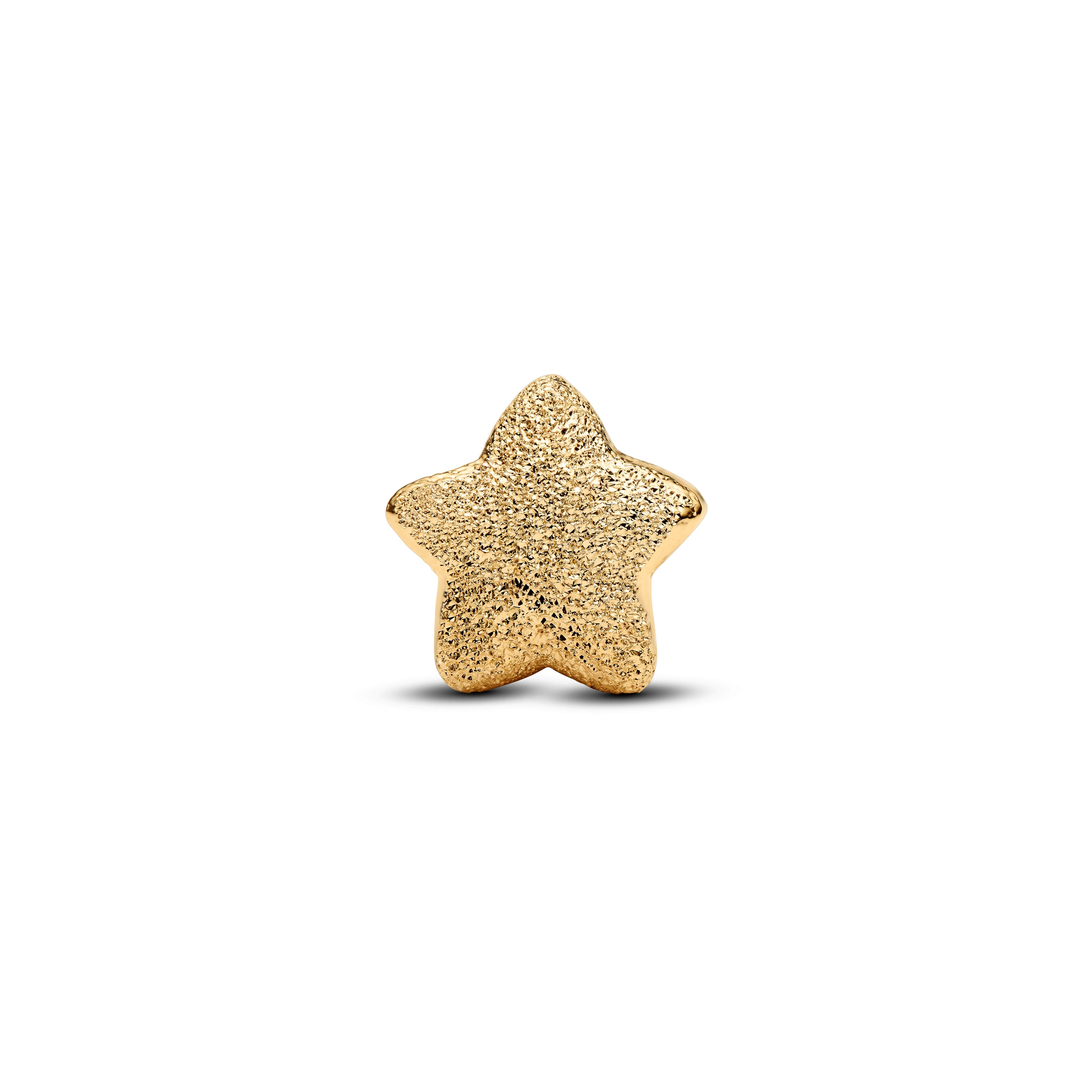 Textured Star 14K Gold-Plated Mini Charm