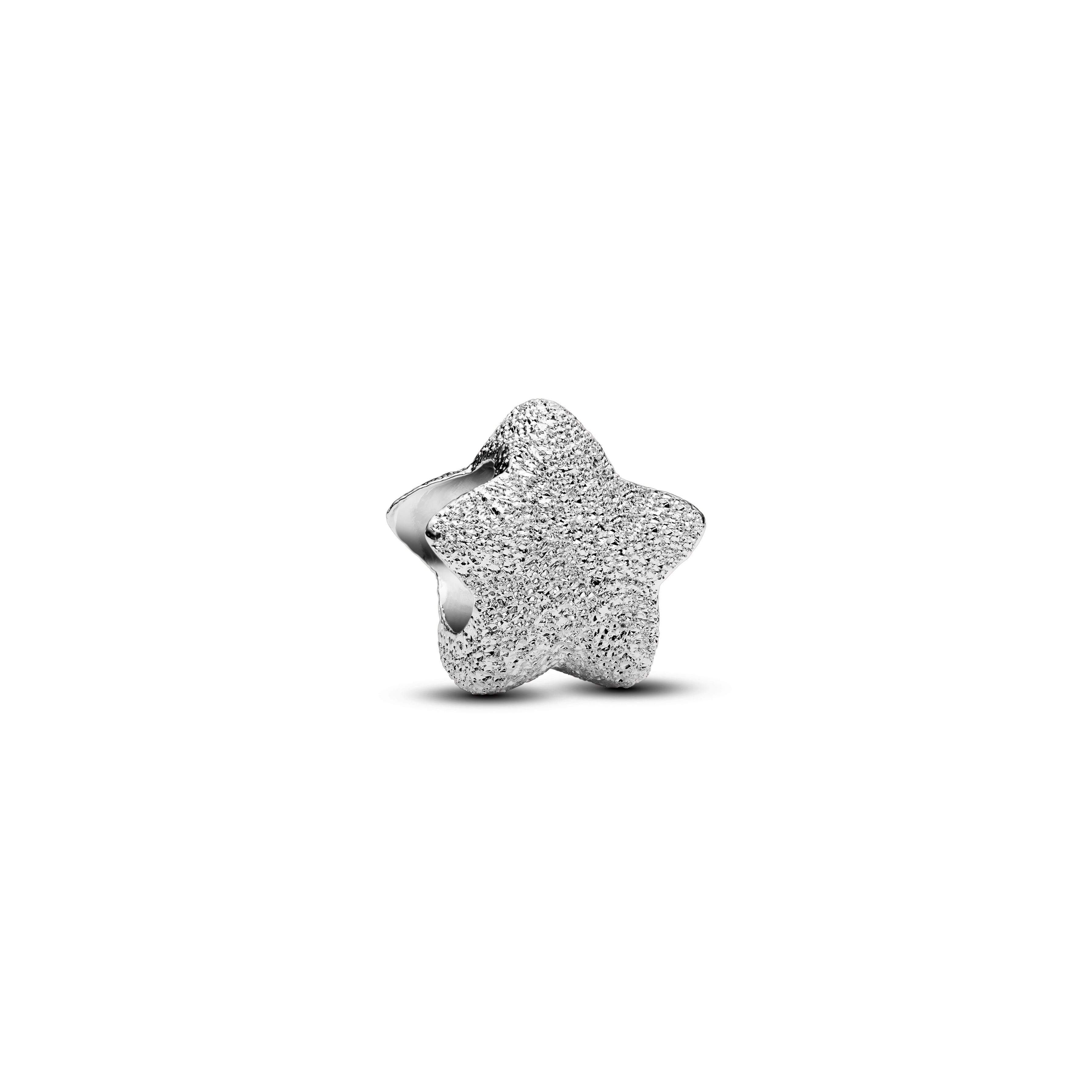 Textured Star Sterling Silver Mini Charm