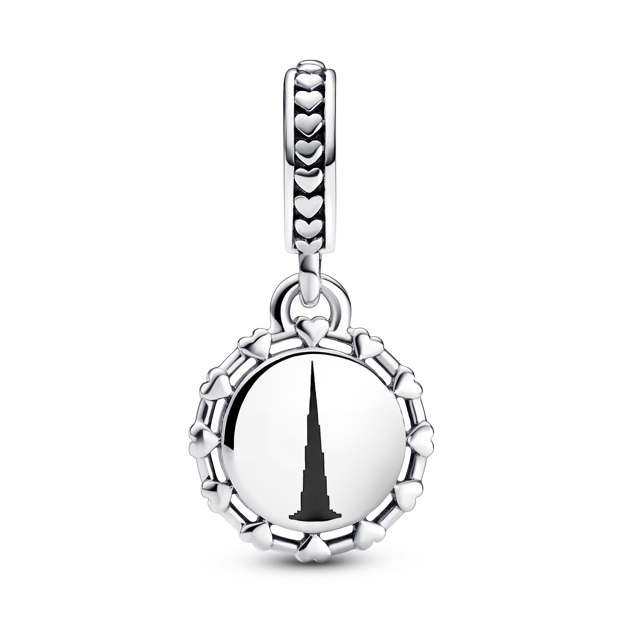 The Burj Khalifa Dubai Sterling Silver Dangle With Black Enamel