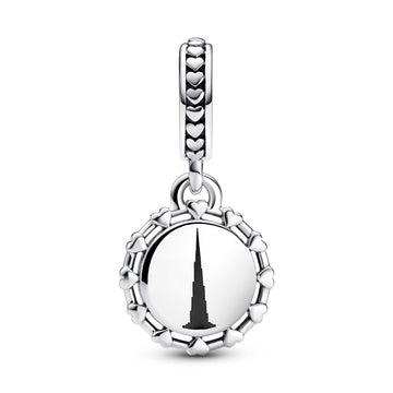 The Burj Khalifa Dubai Sterling Silver Dangle With Black Enamel