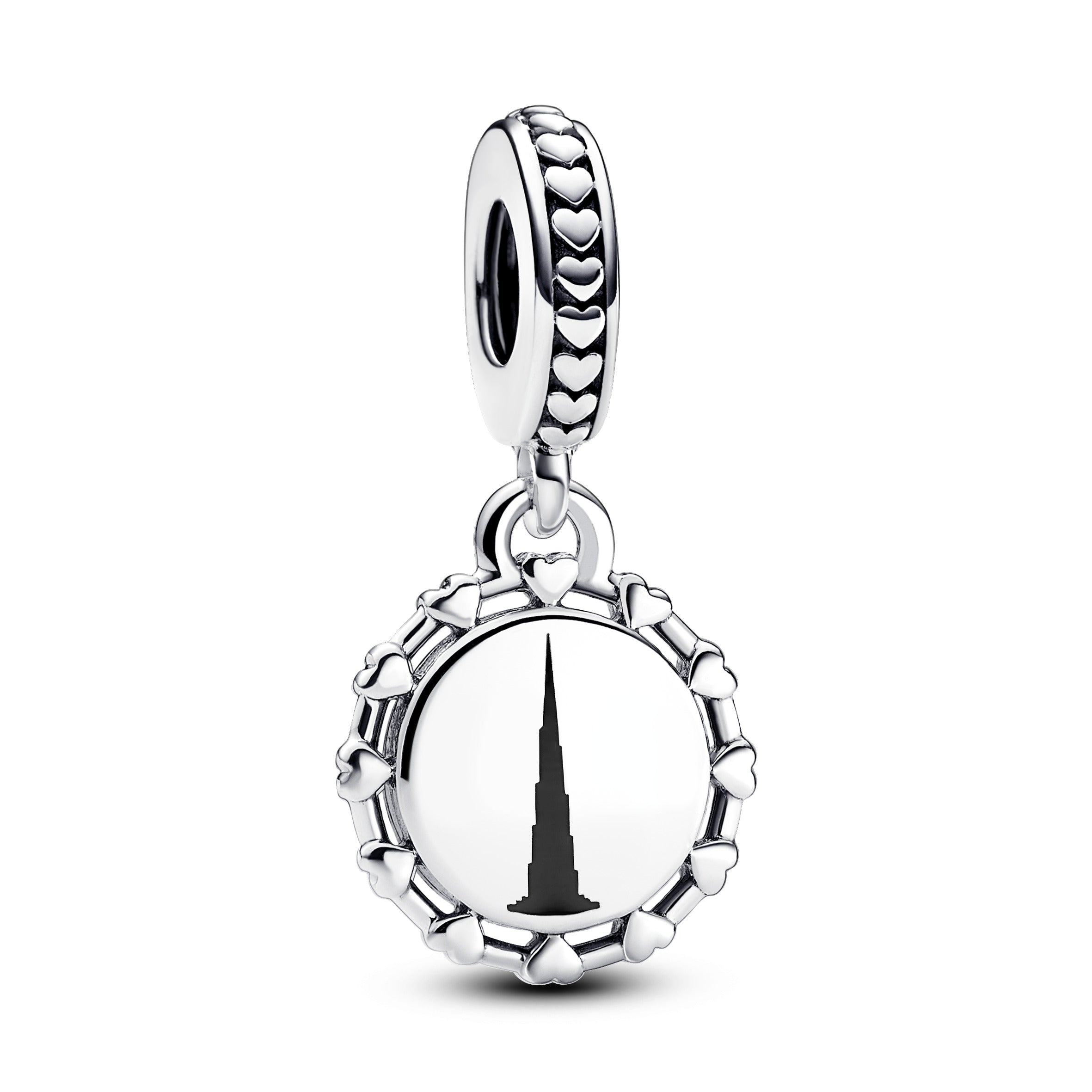 The Burj Khalifa Dubai Sterling Silver Dangle With Black Enamel