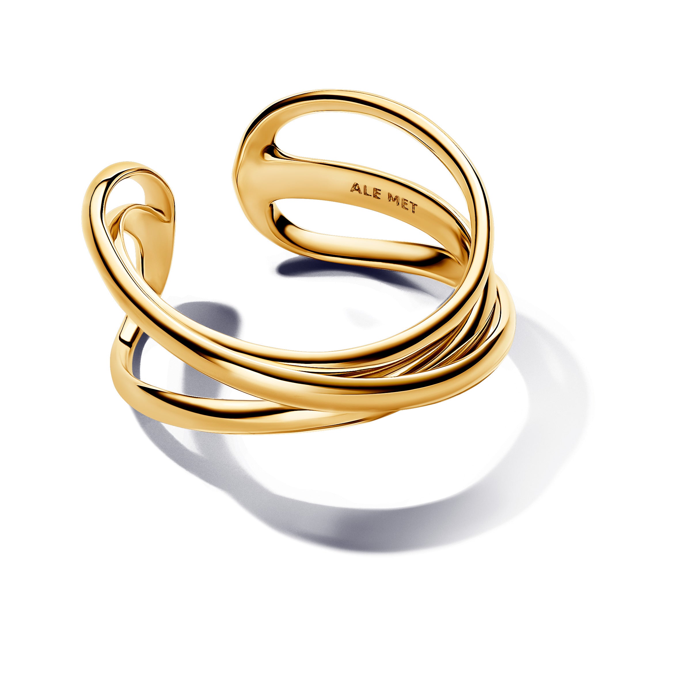 Triple Band 14K Gold-Plated Open Ring