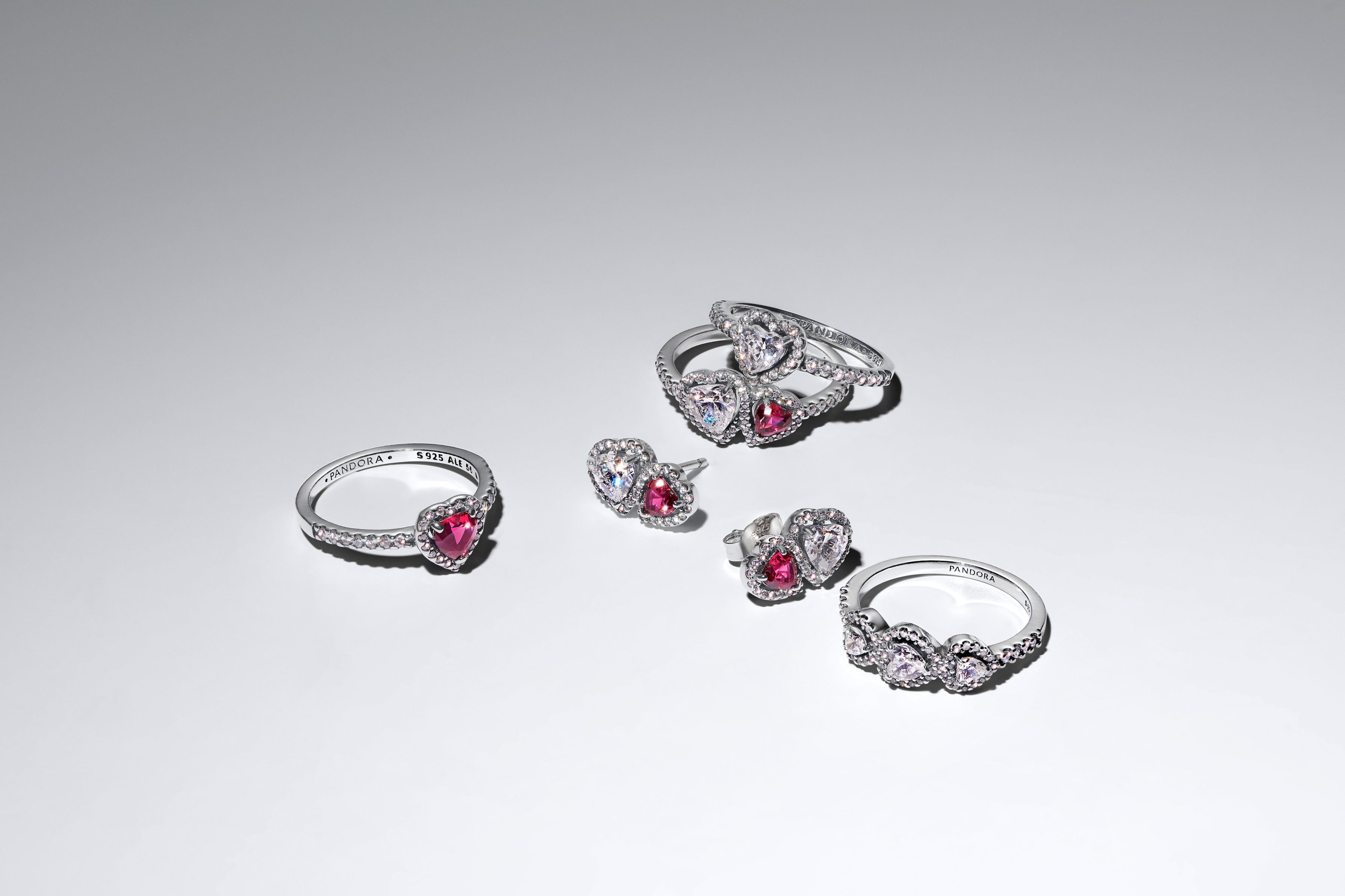 Triple Heart Sterling Silver Ring With Clear Cubic Zirconia