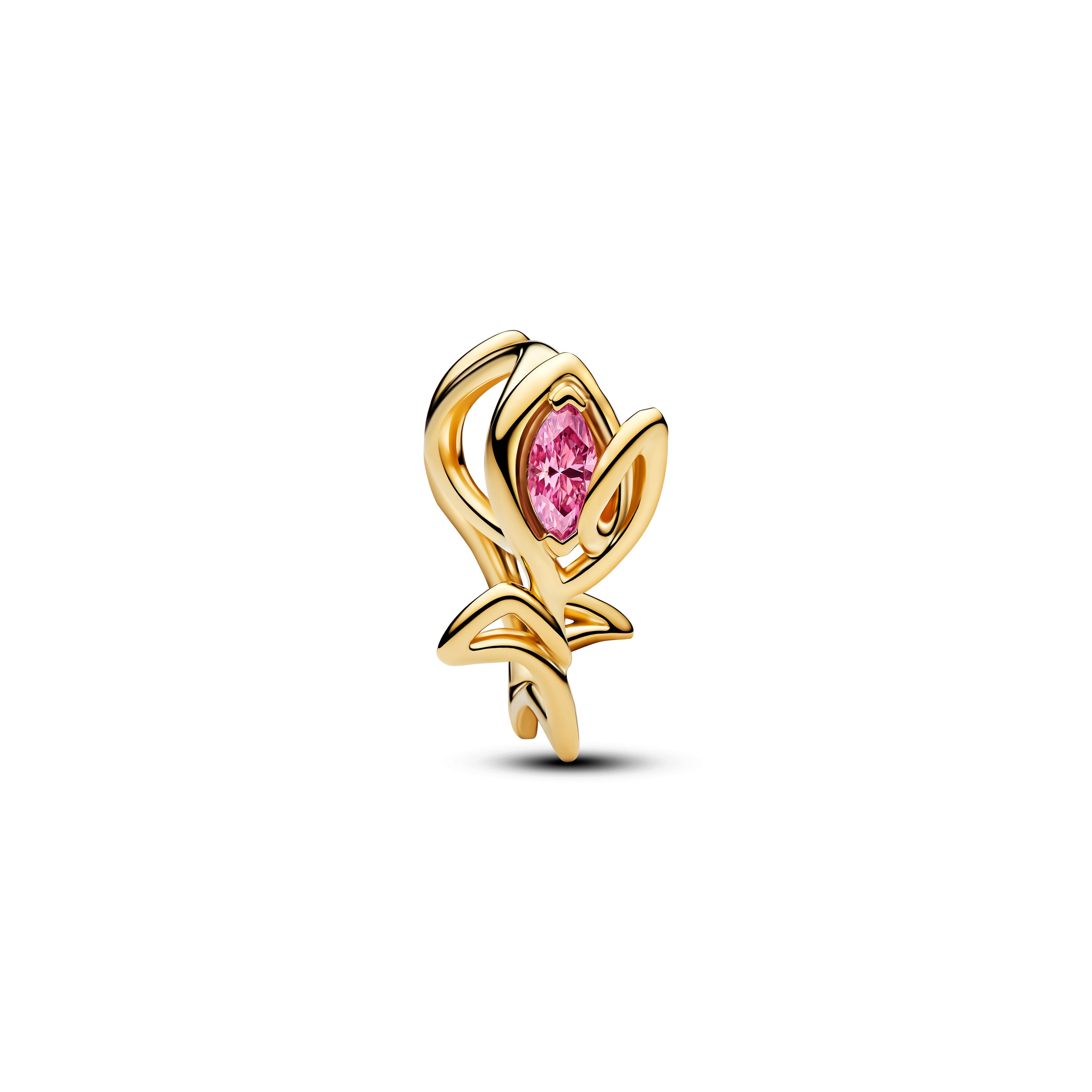 Tulip 14K Gold-Plated Charm With Fancy Pink Cubic Zirconia