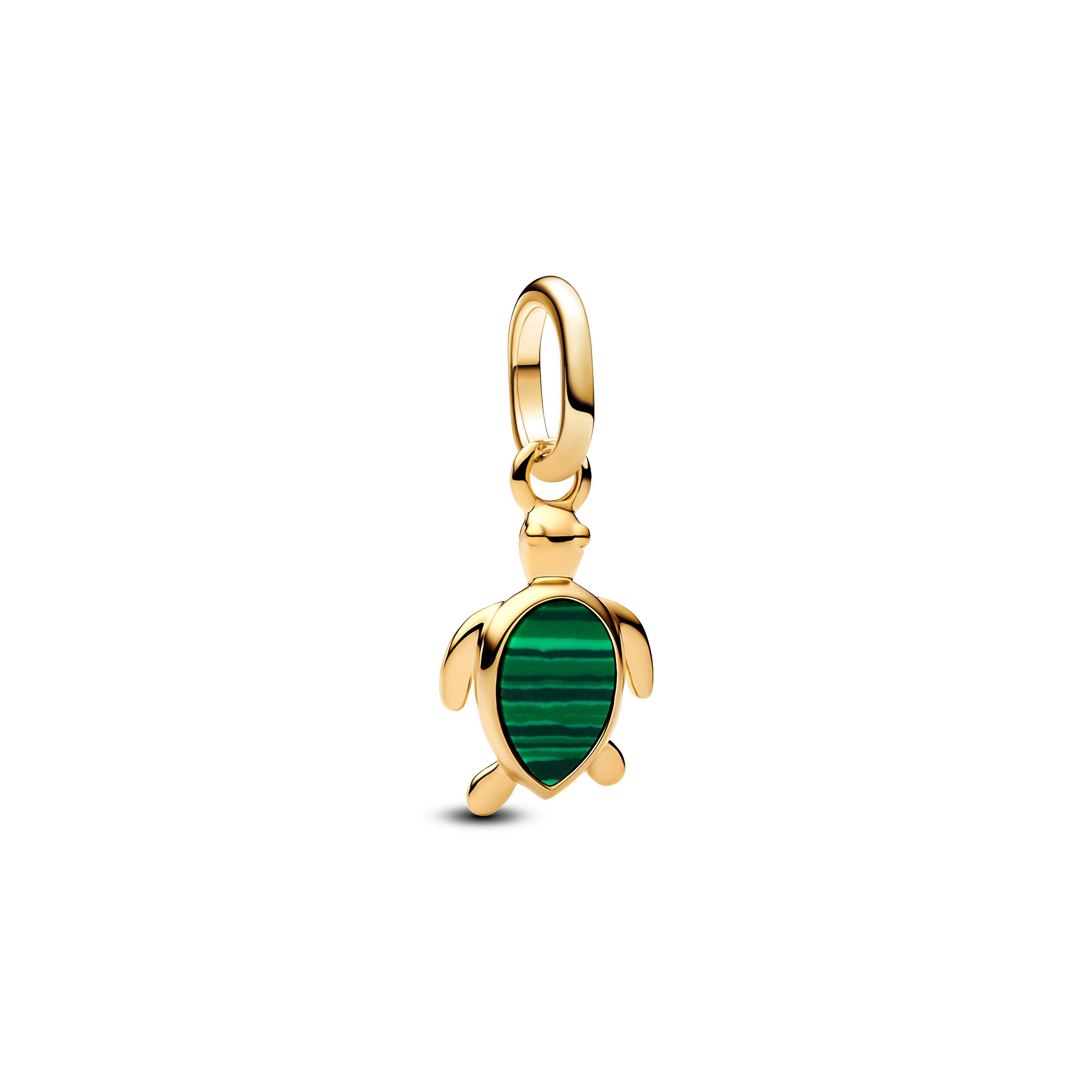 Turtle 14K Gold-Plated Mini Dangle With Imitation Malachite