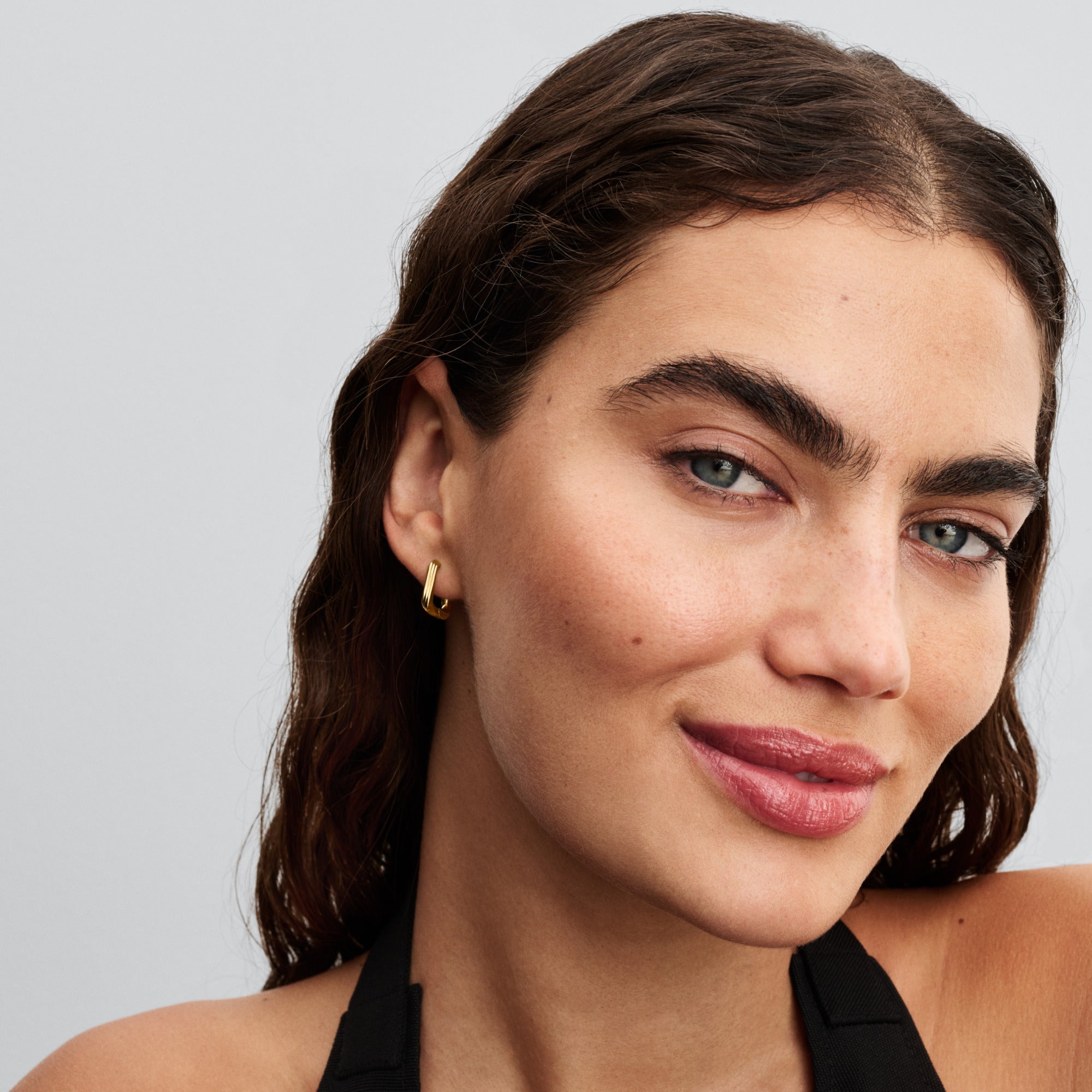 Twisted 14K Gold-Plated Hoop Earrings