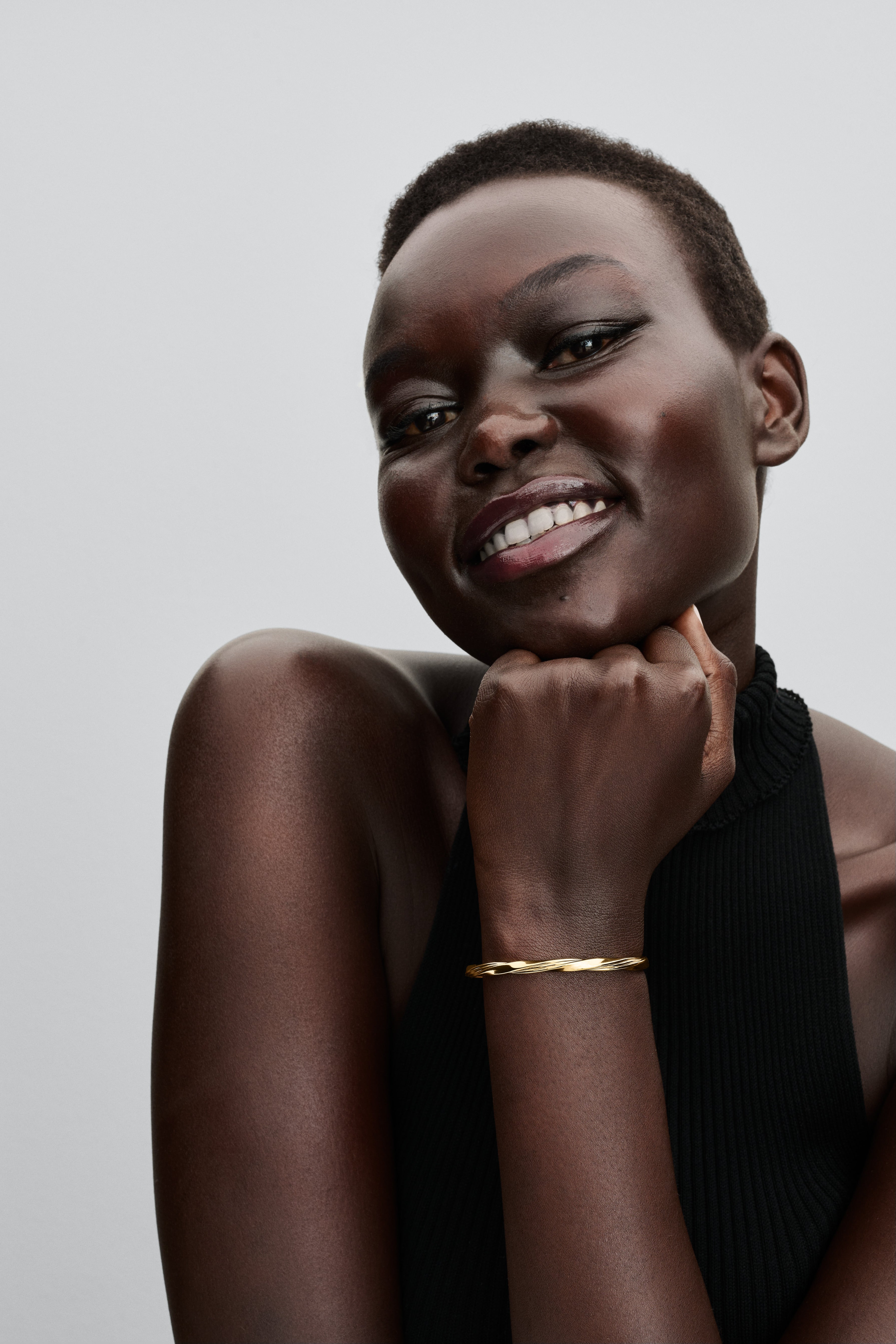 Twisted 14K Gold-Plated Open Bangle