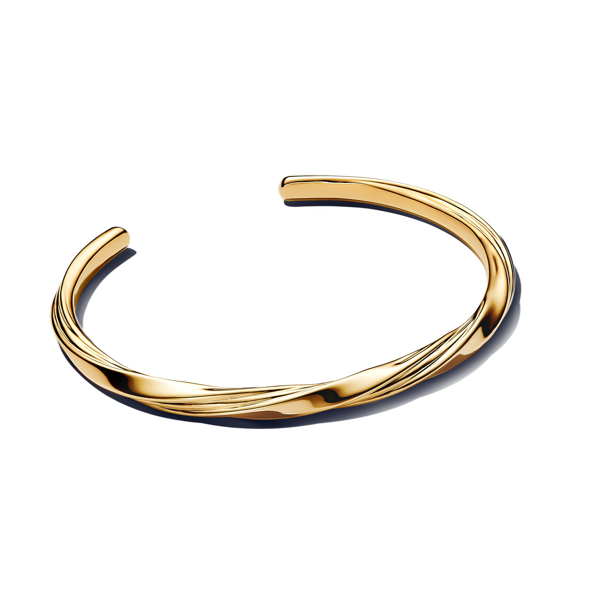 Twisted 14K Gold-Plated Open Bangle