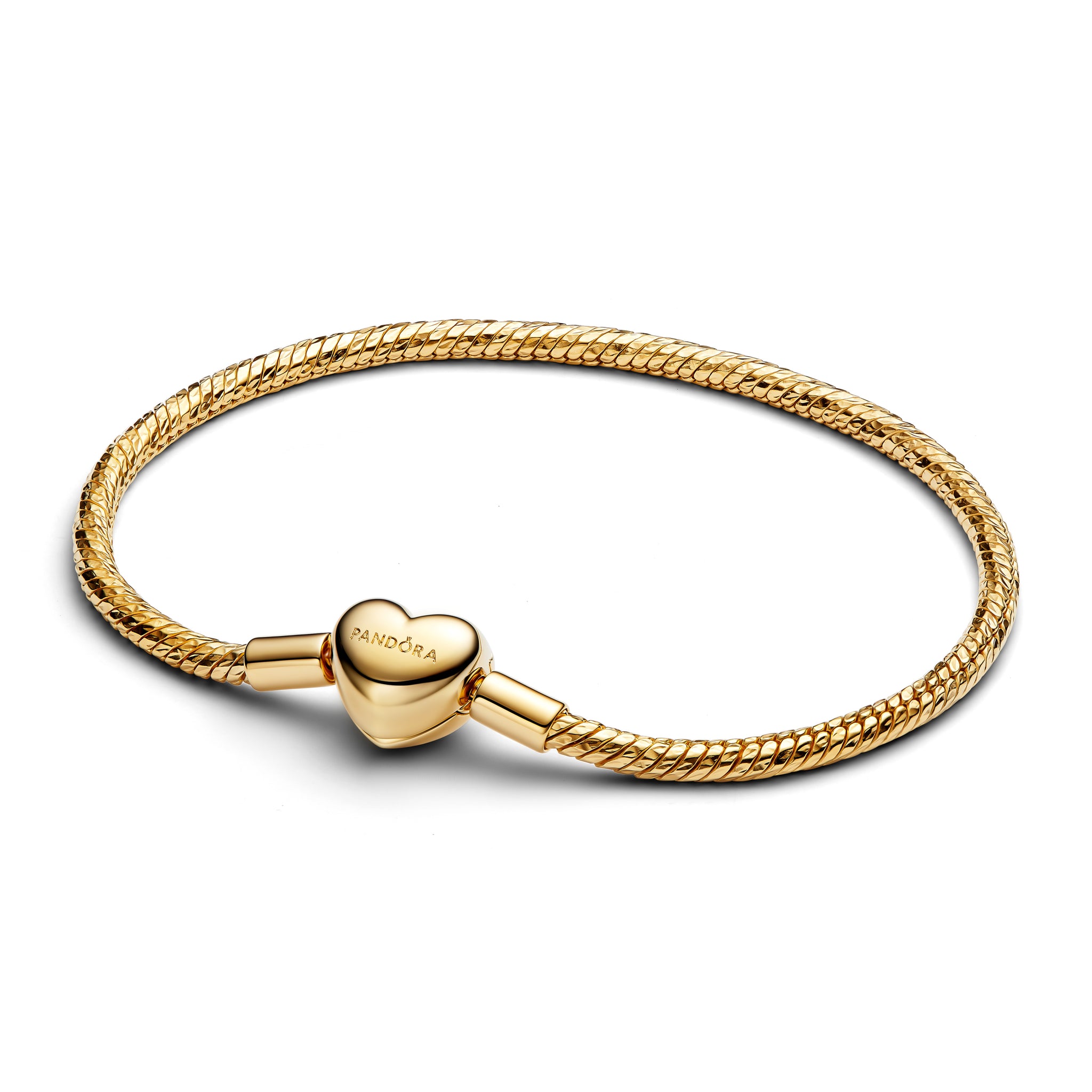 Twisted Snake Chain 14K Gold-Plated Bracelet With Engravable Heart Clasp