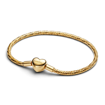 Twisted Snake Chain 14K Gold-Plated Bracelet With Engravable Heart Clasp