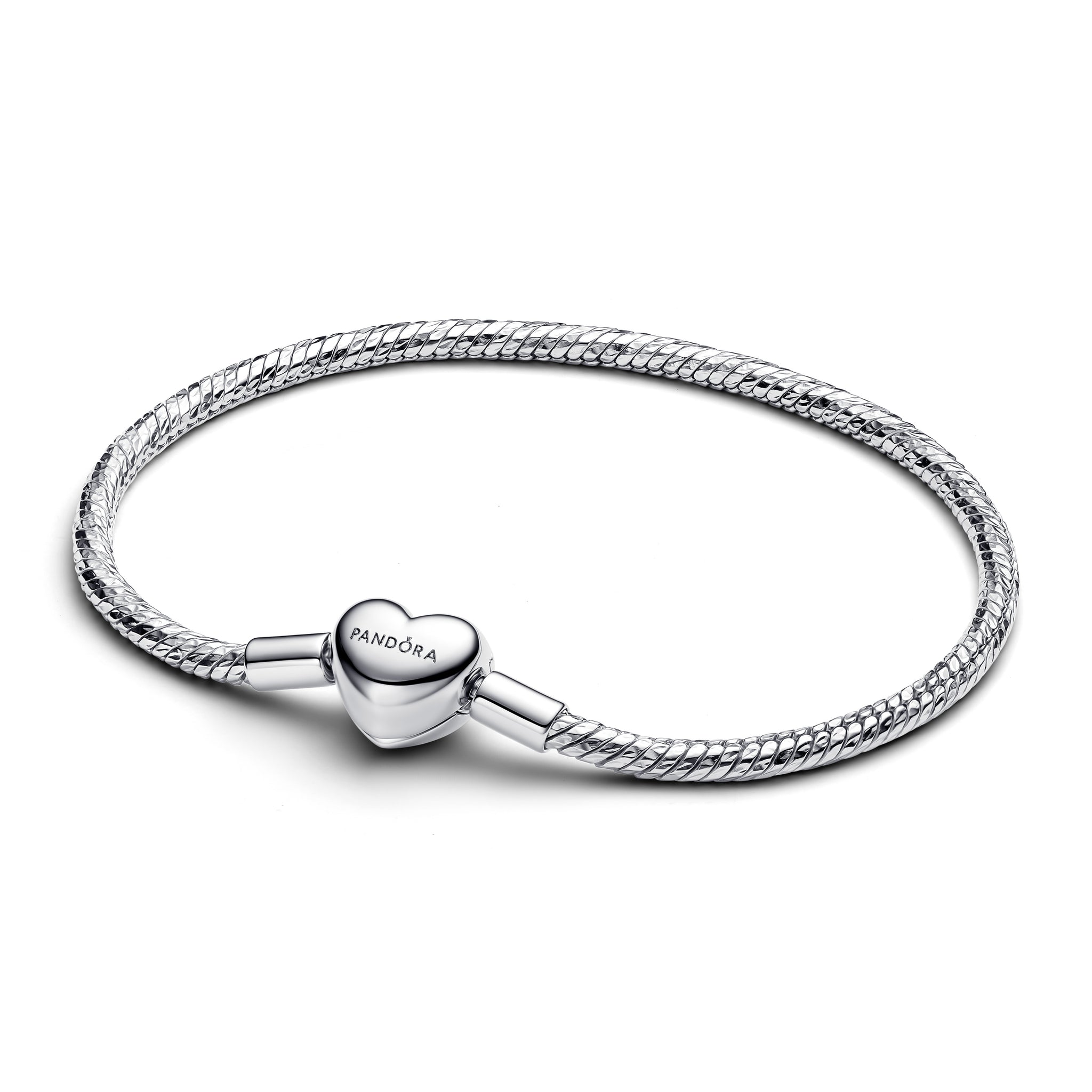Twisted Snake Chain Sterling Silver Bracelet With Engravable Heart Clasp