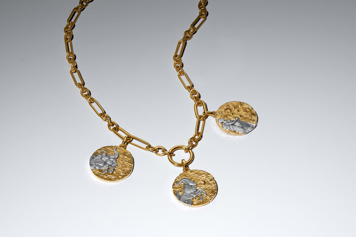 Virgo Sterling Silver And 14K Gold-Plated Medallion With Clear Cubic Zirconia