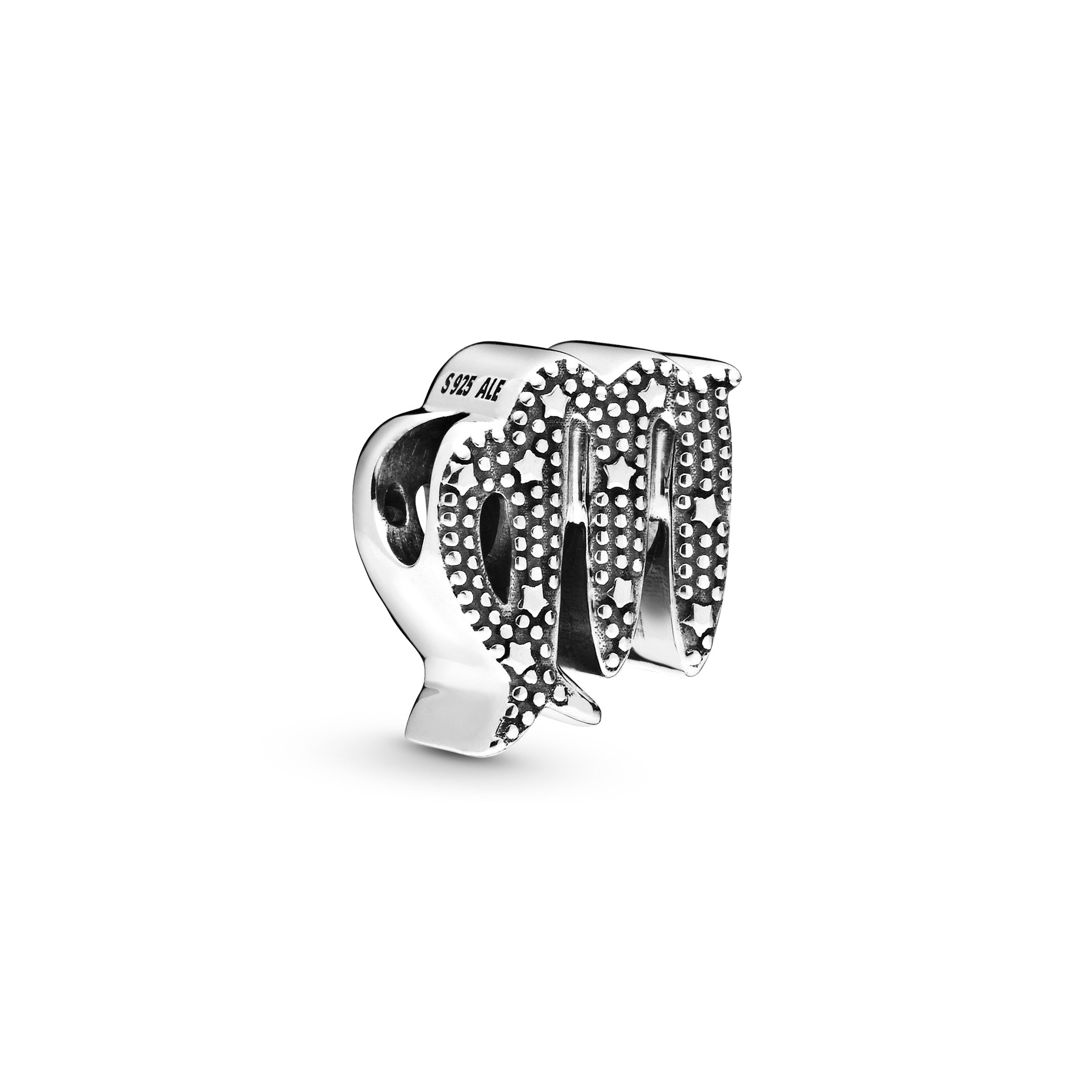 Virgo Sterling Silver Charm With Clear Cubic Zirconia