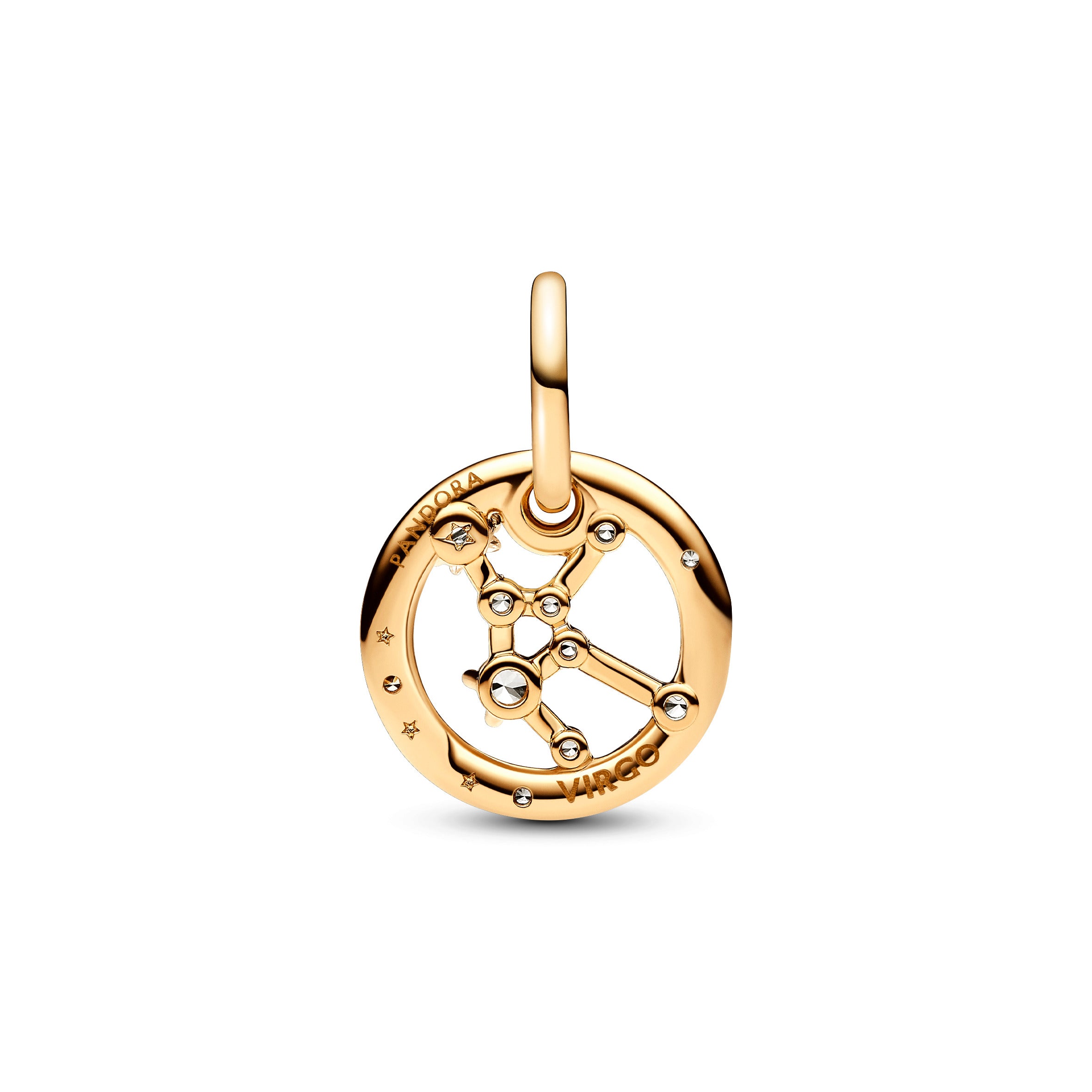 Virgo Zodiac 14K Gold-Plated Dangle With Clear Cubic Zirconia