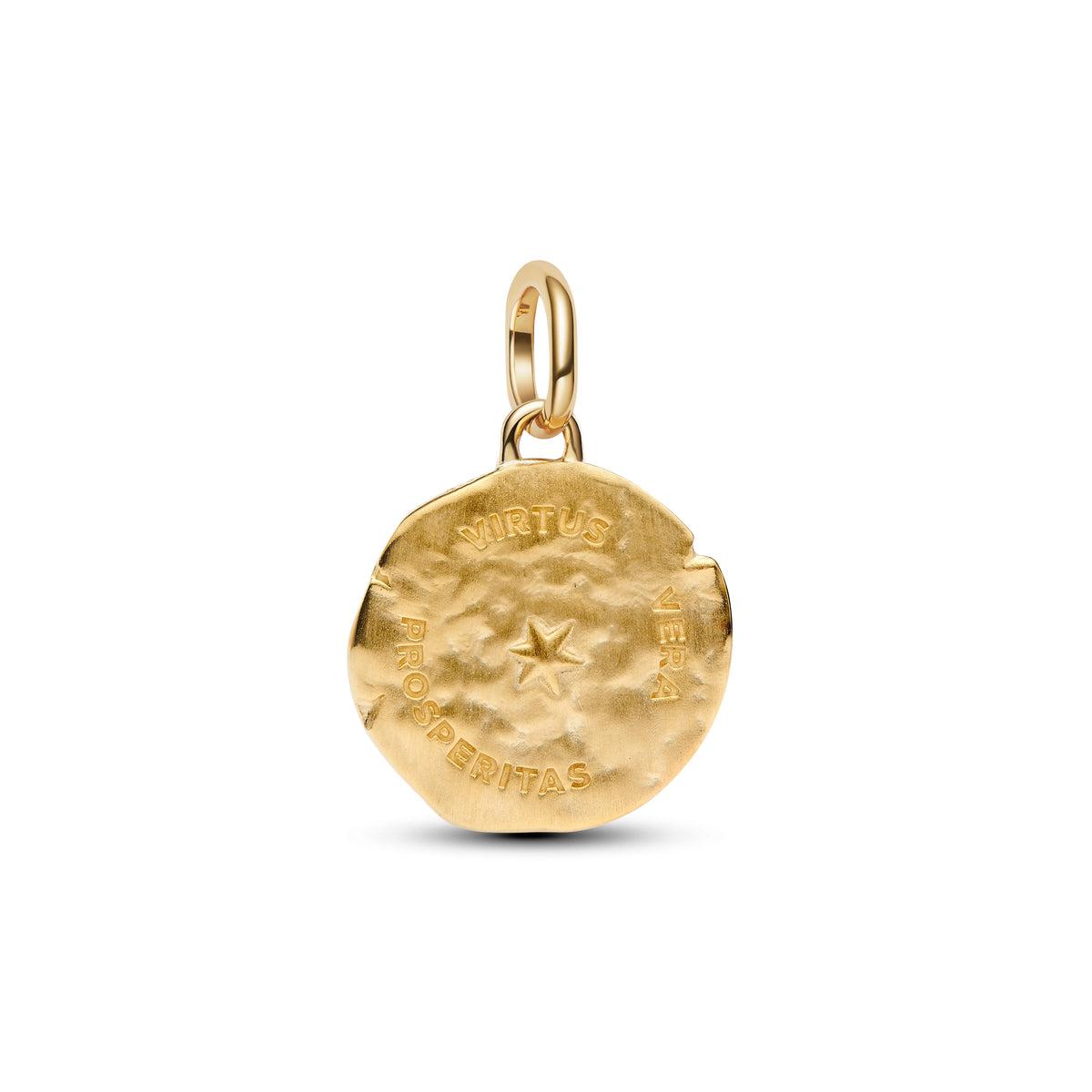 Wheat 14K Gold-Plated Medallion With Clear Cubic Zirconia