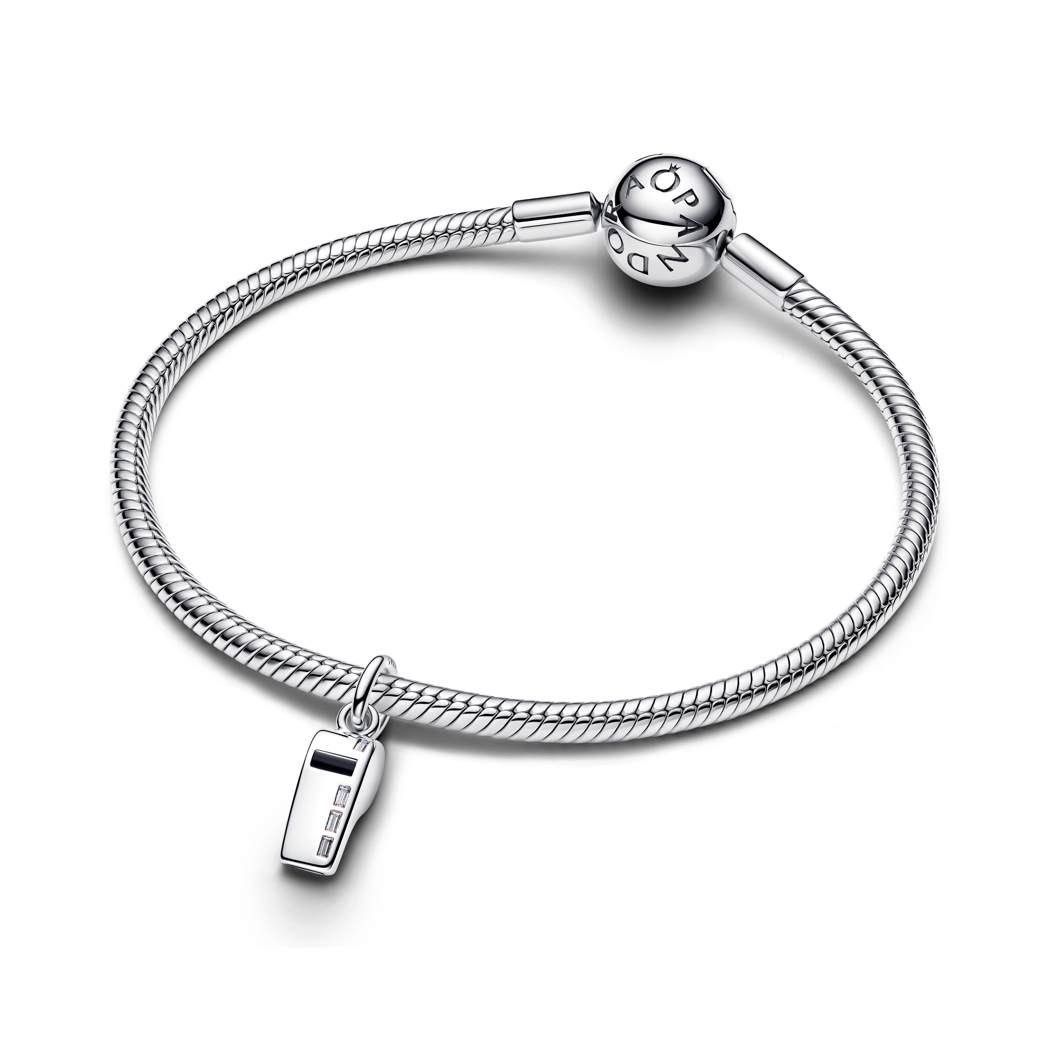 Whistle Sterling Silver Dangle With Clear Cubic Zirconia