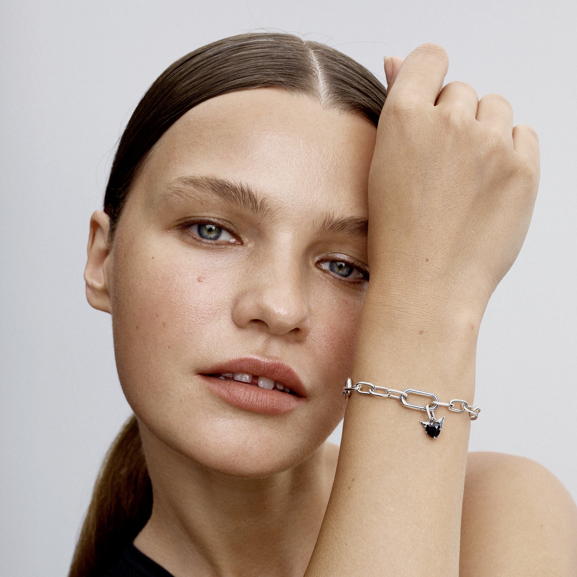 Winged Heart Sterling Silver Mini Dangle With Black Crystal