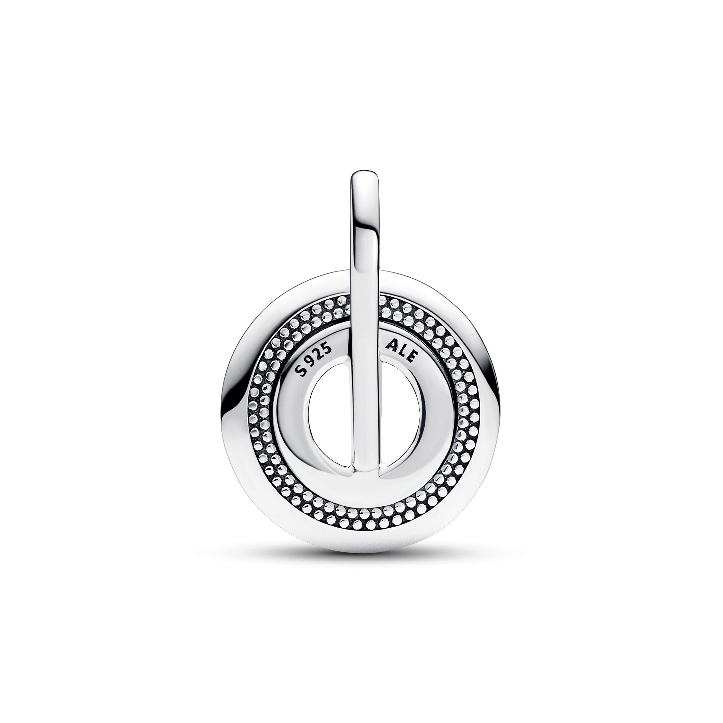 Zodiac Wheel Sterling Silver Medallion With Clear Cubic Zirconia