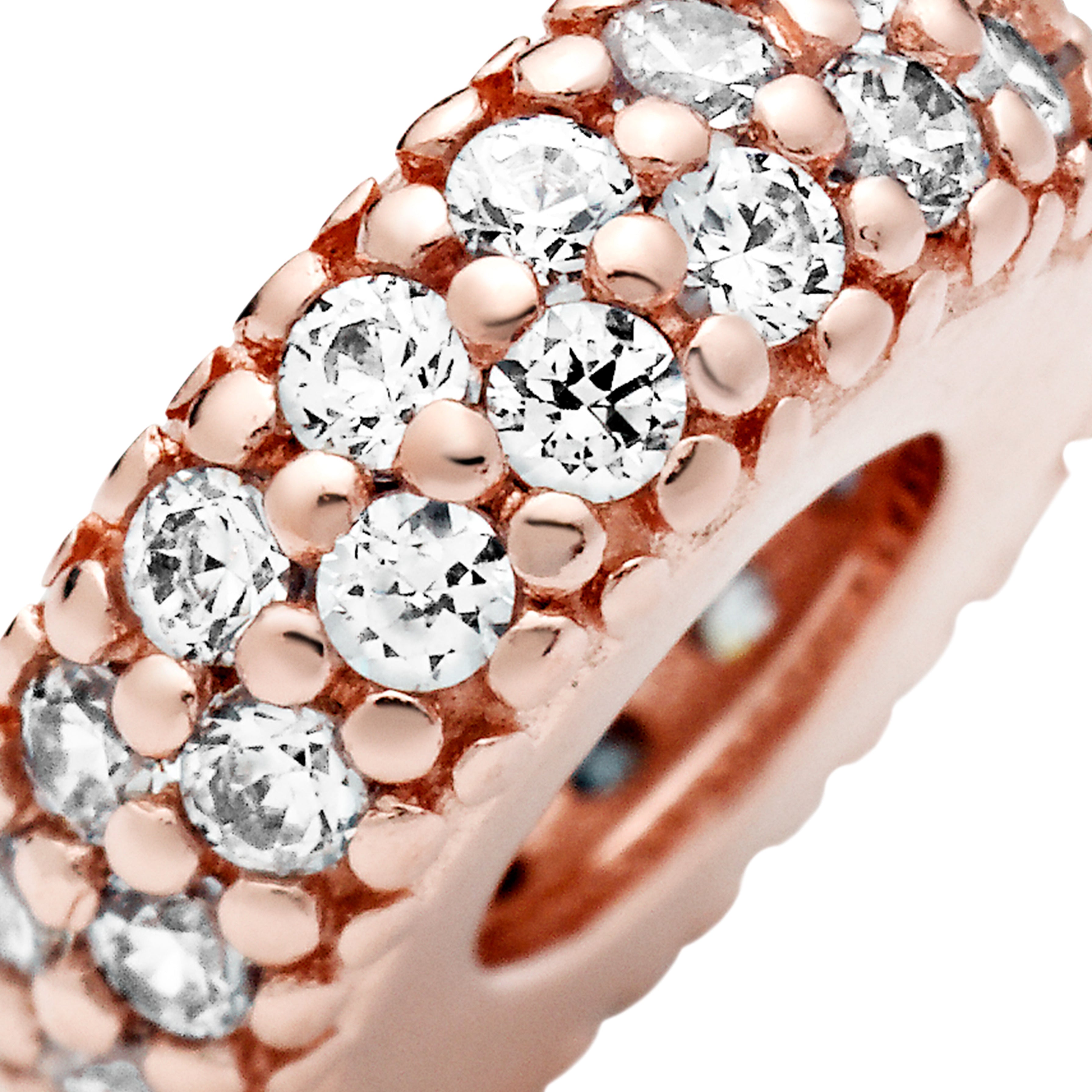 Abstract 14K Rose Gold-Plated Pave Spacer With Clear Cubic Zirconia
