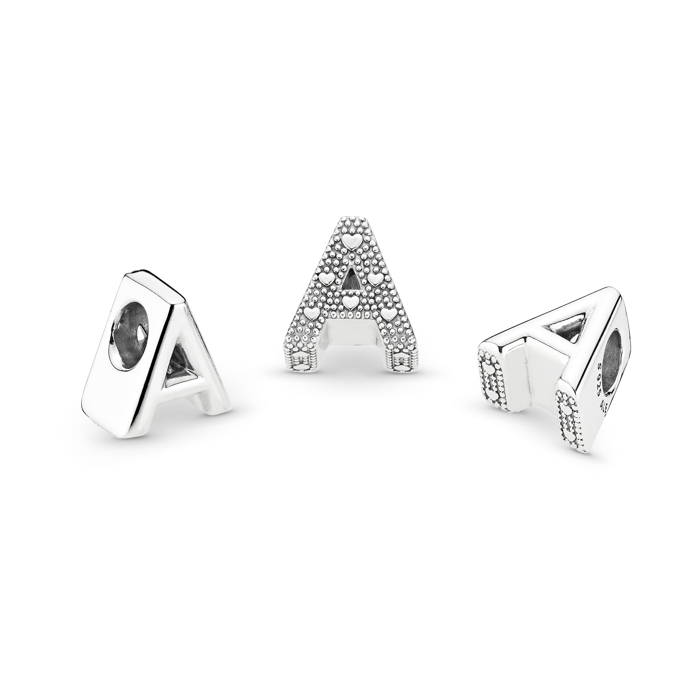 Letter A Silver Charm