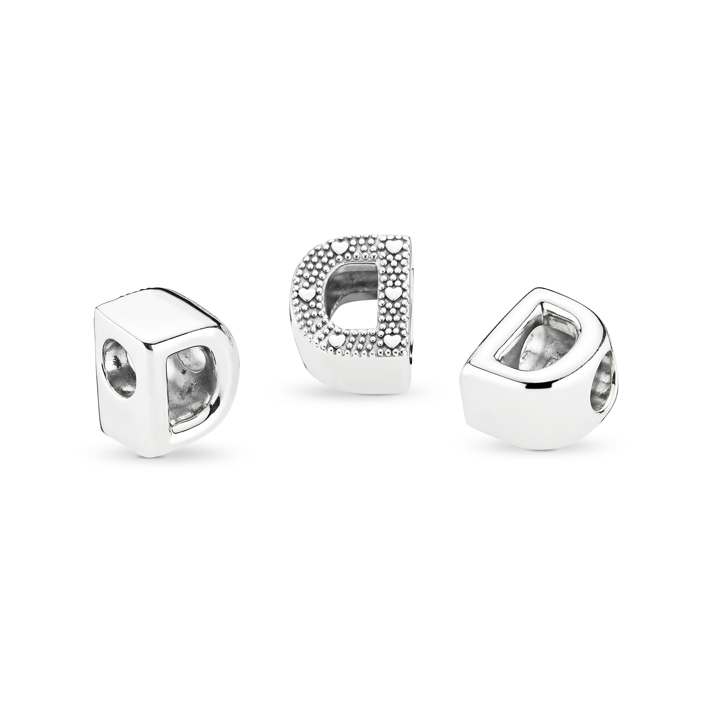 Letter D Silver Charm