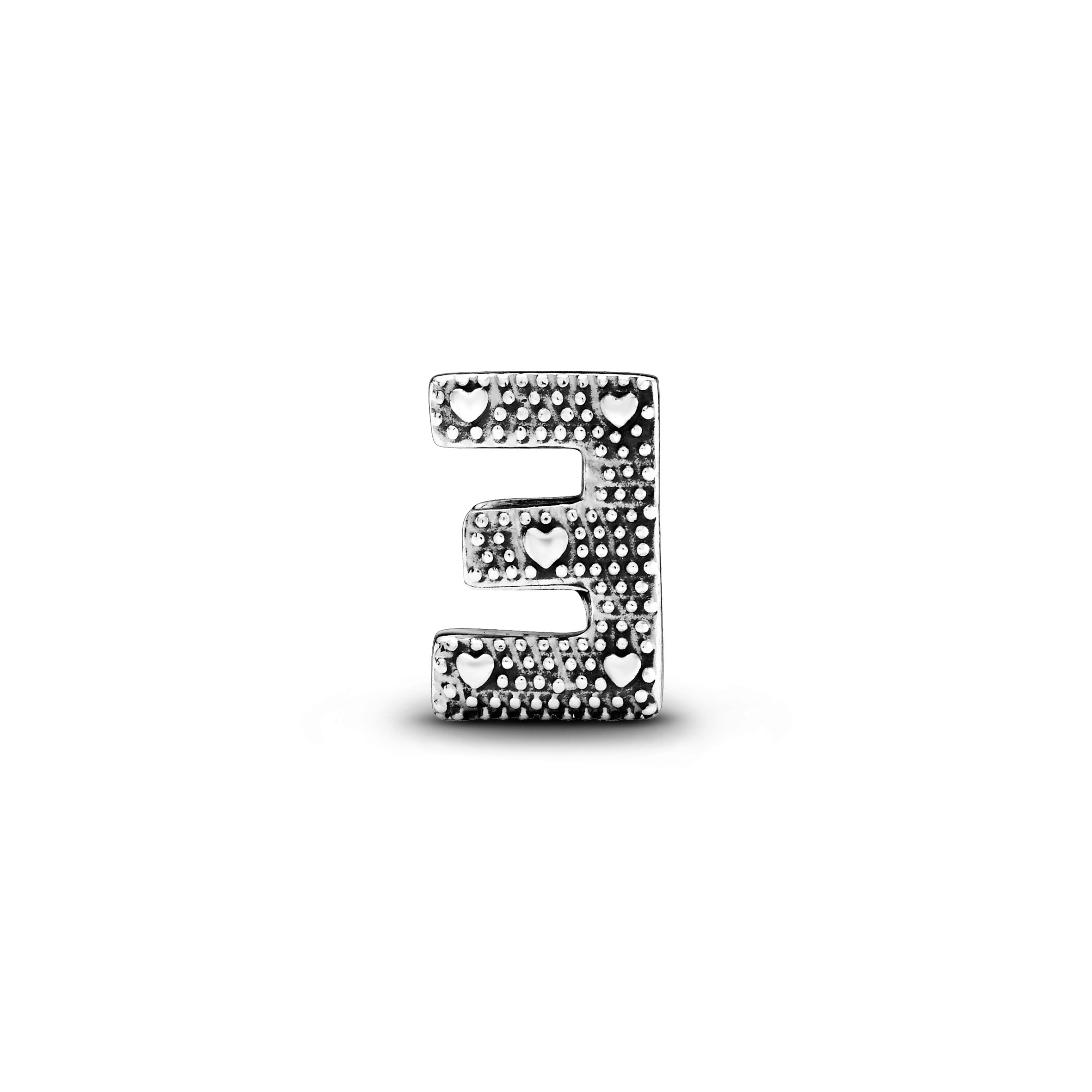 Letter E Silver Charm