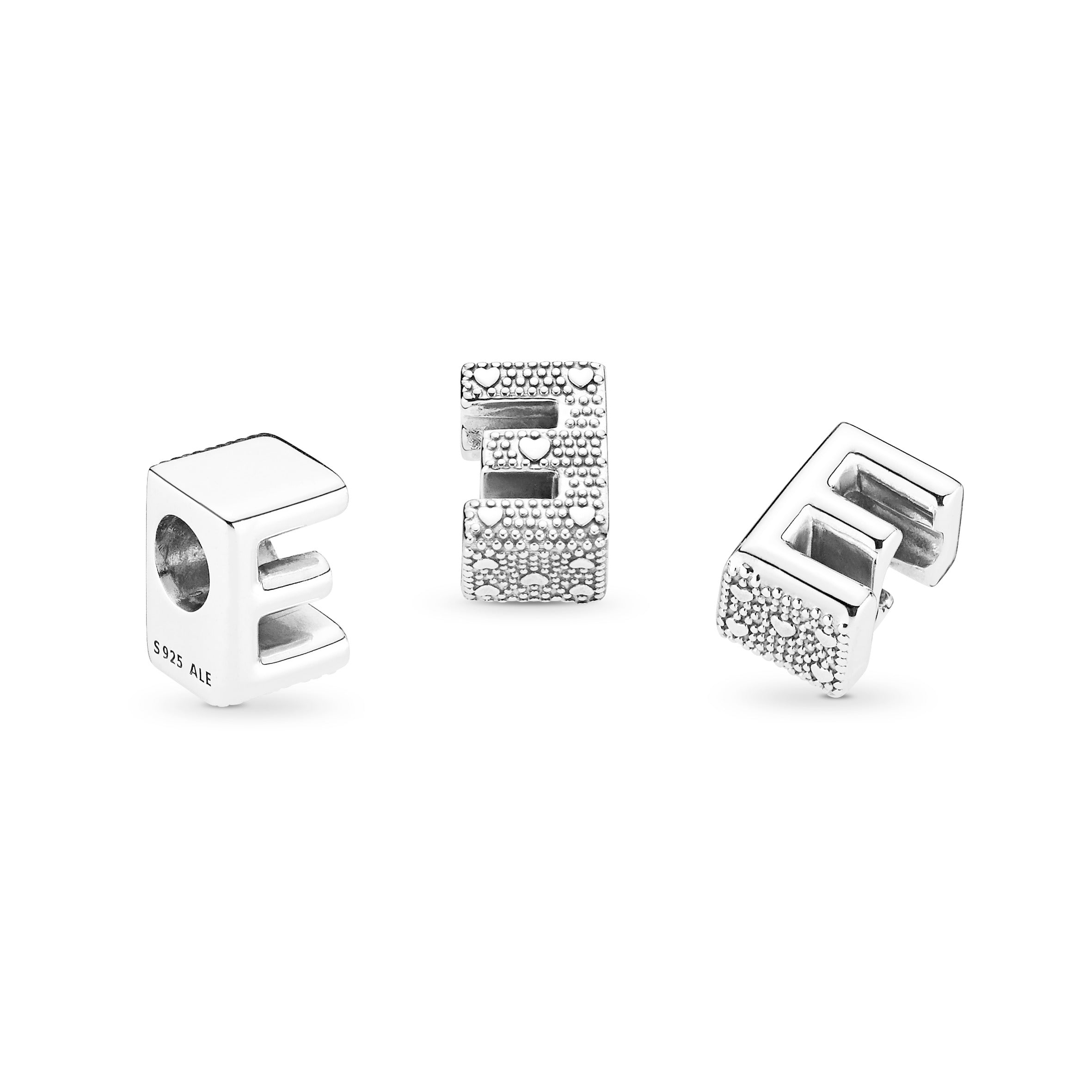 Letter E Silver Charm