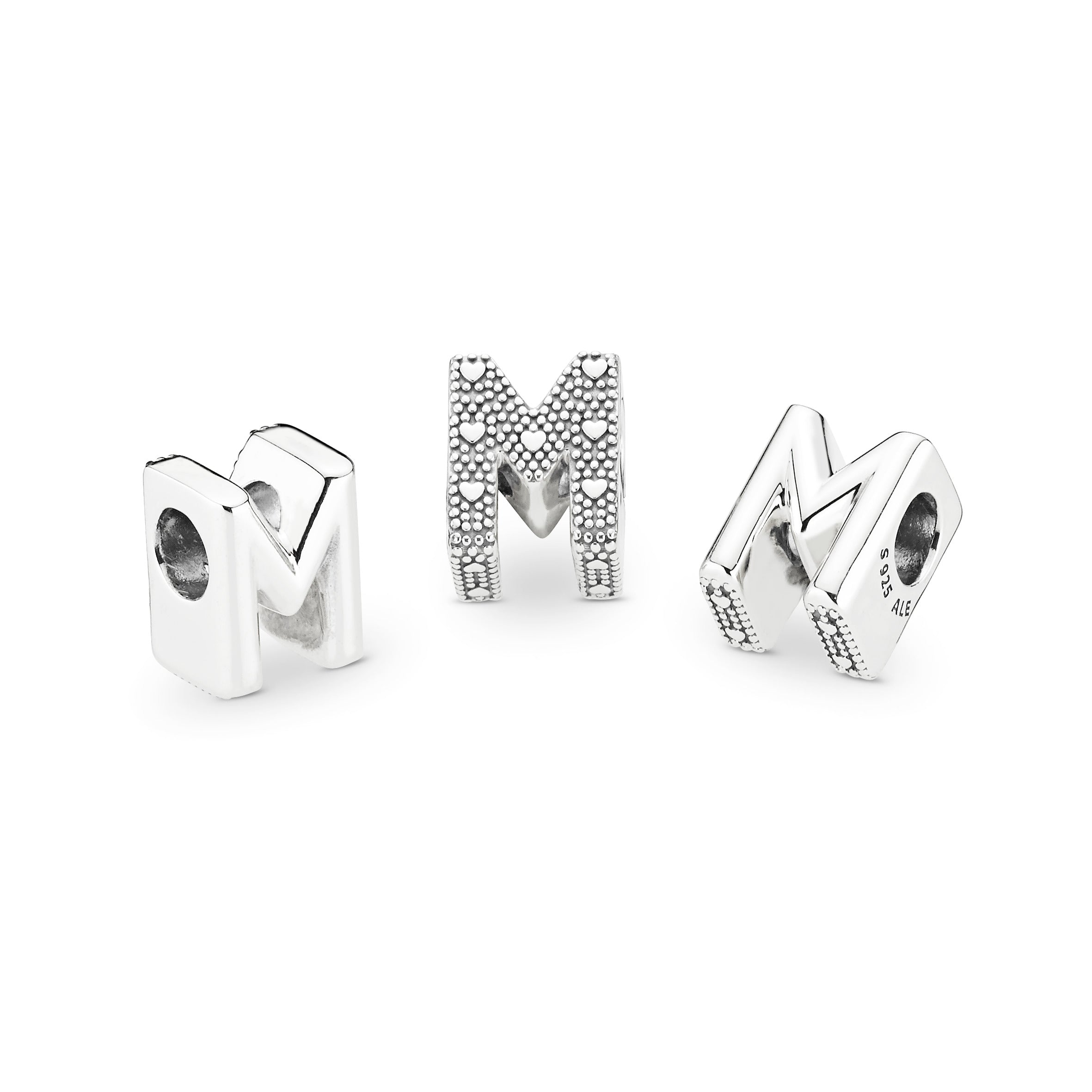 Letter M Silver Charm