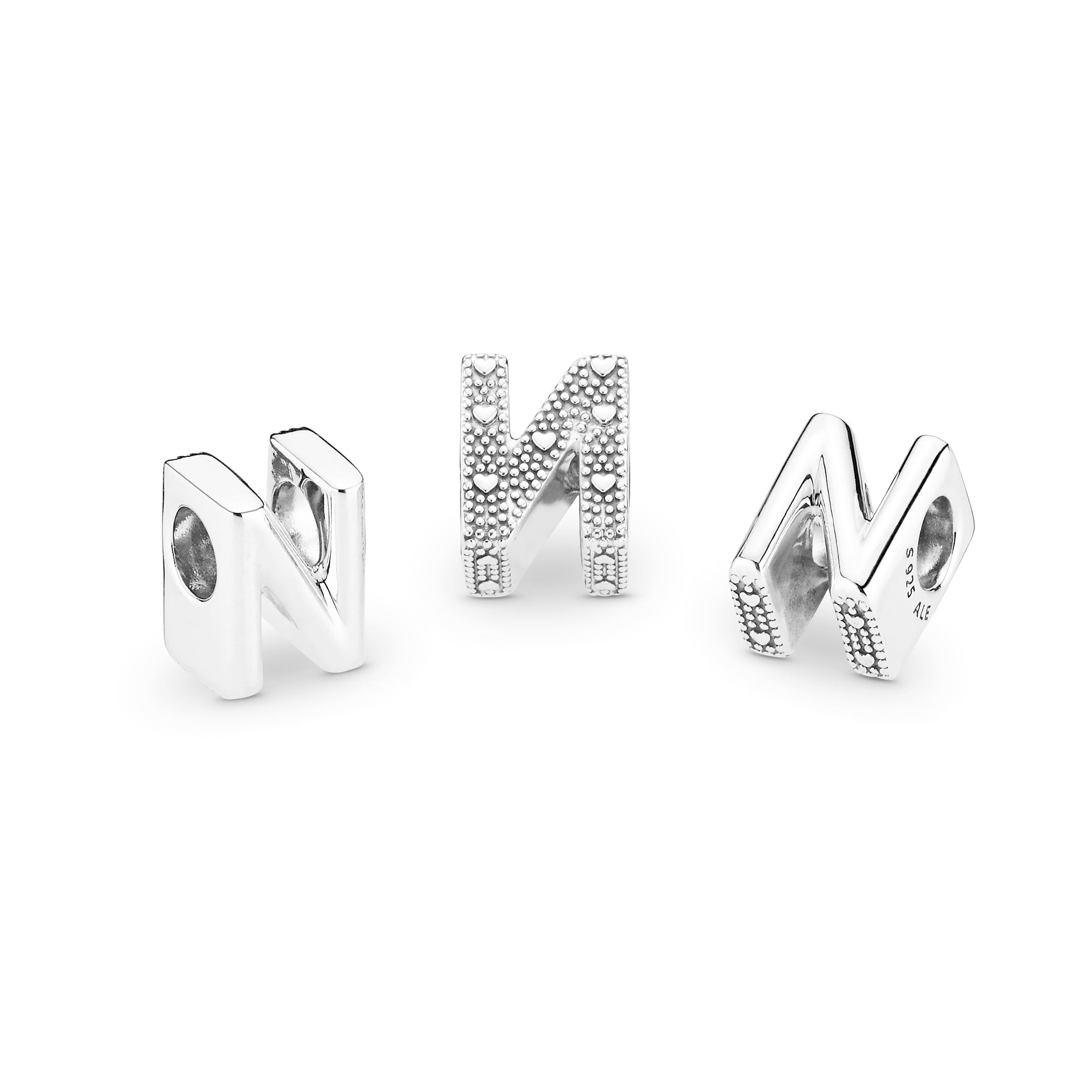 Letter N Silver Charm