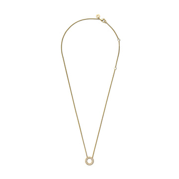 Pandora Logo Reversible 14K Gold-Plated Collier With Clear Cubic Zirconia
