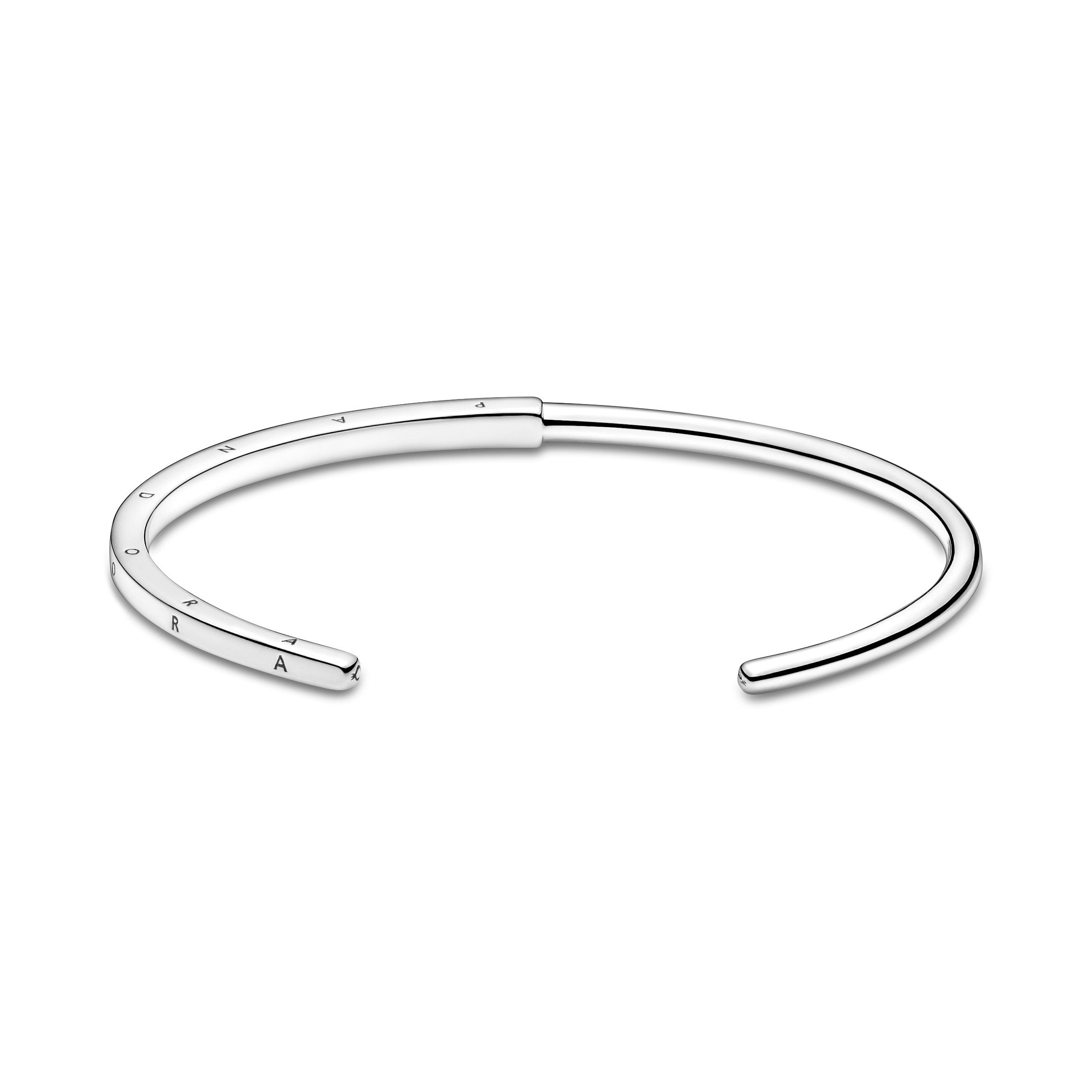 Pandora Logo Sterling Silver Open Bangle