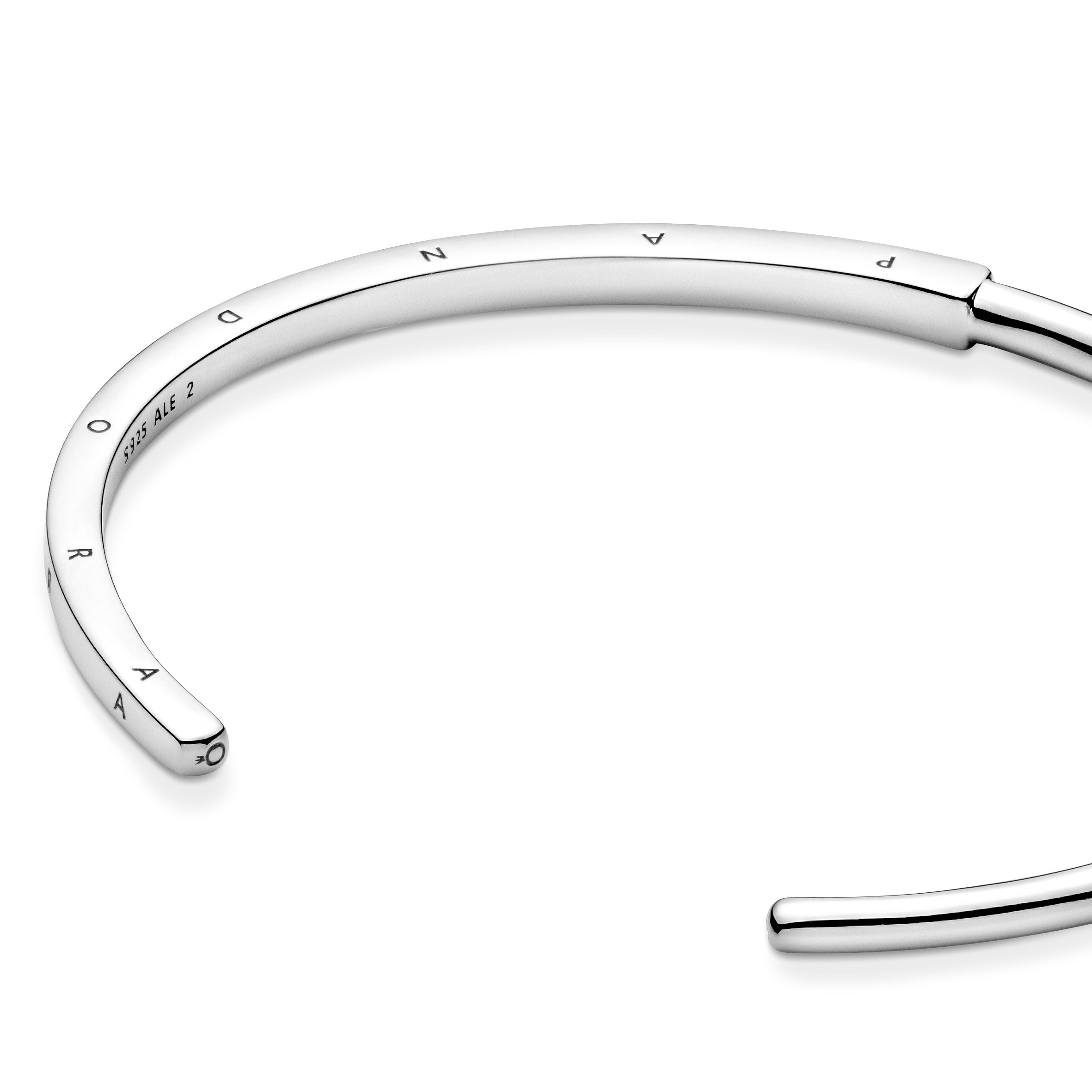 Pandora Logo Sterling Silver Open Bangle
