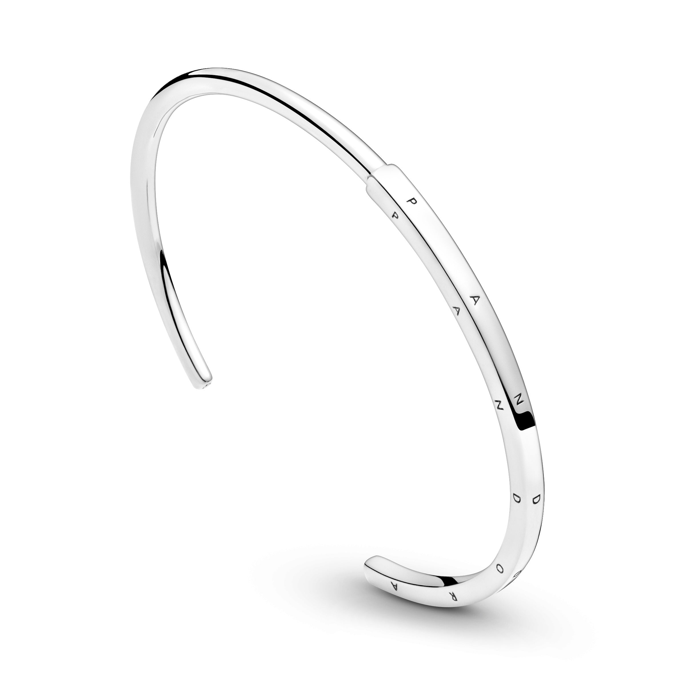Pandora Logo Sterling Silver Open Bangle