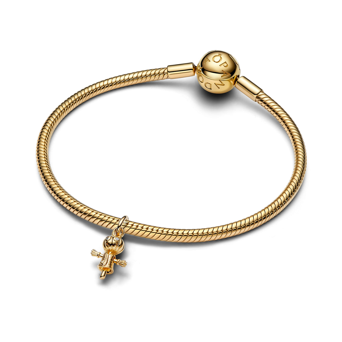 Pumpkin Scarecrow 14K Gold-Plated Dangle With Clear Cubic Zirconia