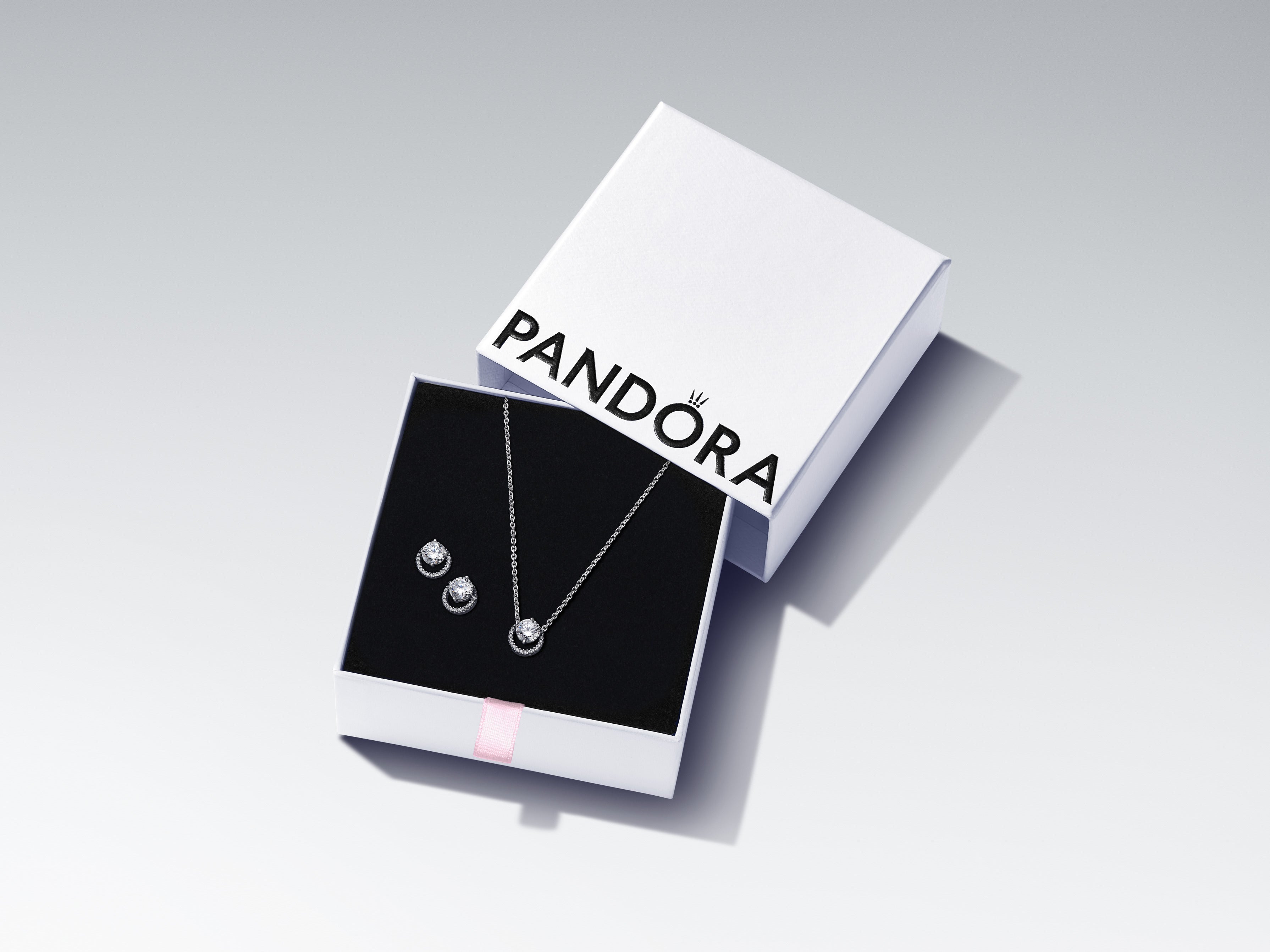 Sterling Silver Stud Earrings With Clear Cubic Zirconia