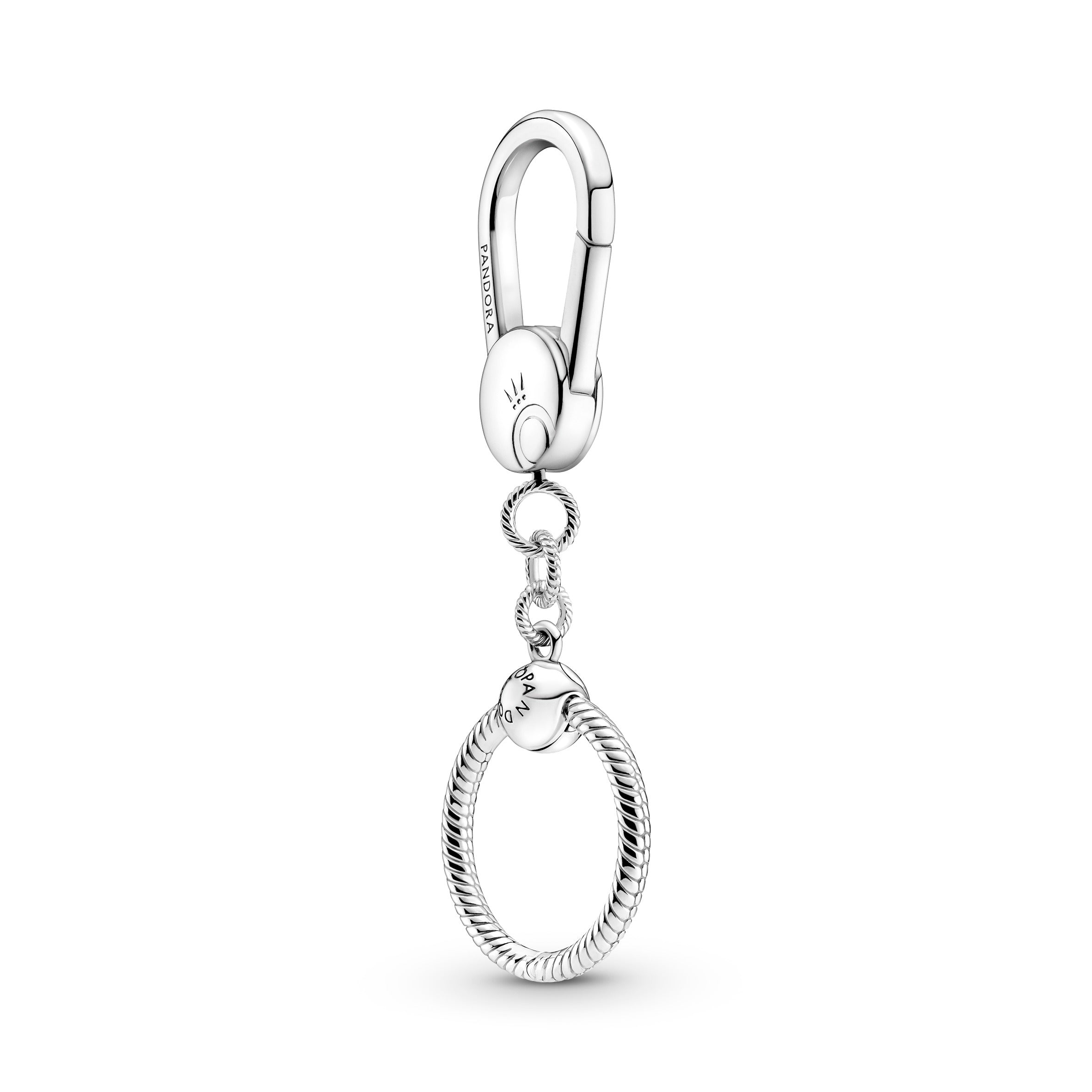 Sterling Silver Bag Charm Holder With Small Pandora O Pendant